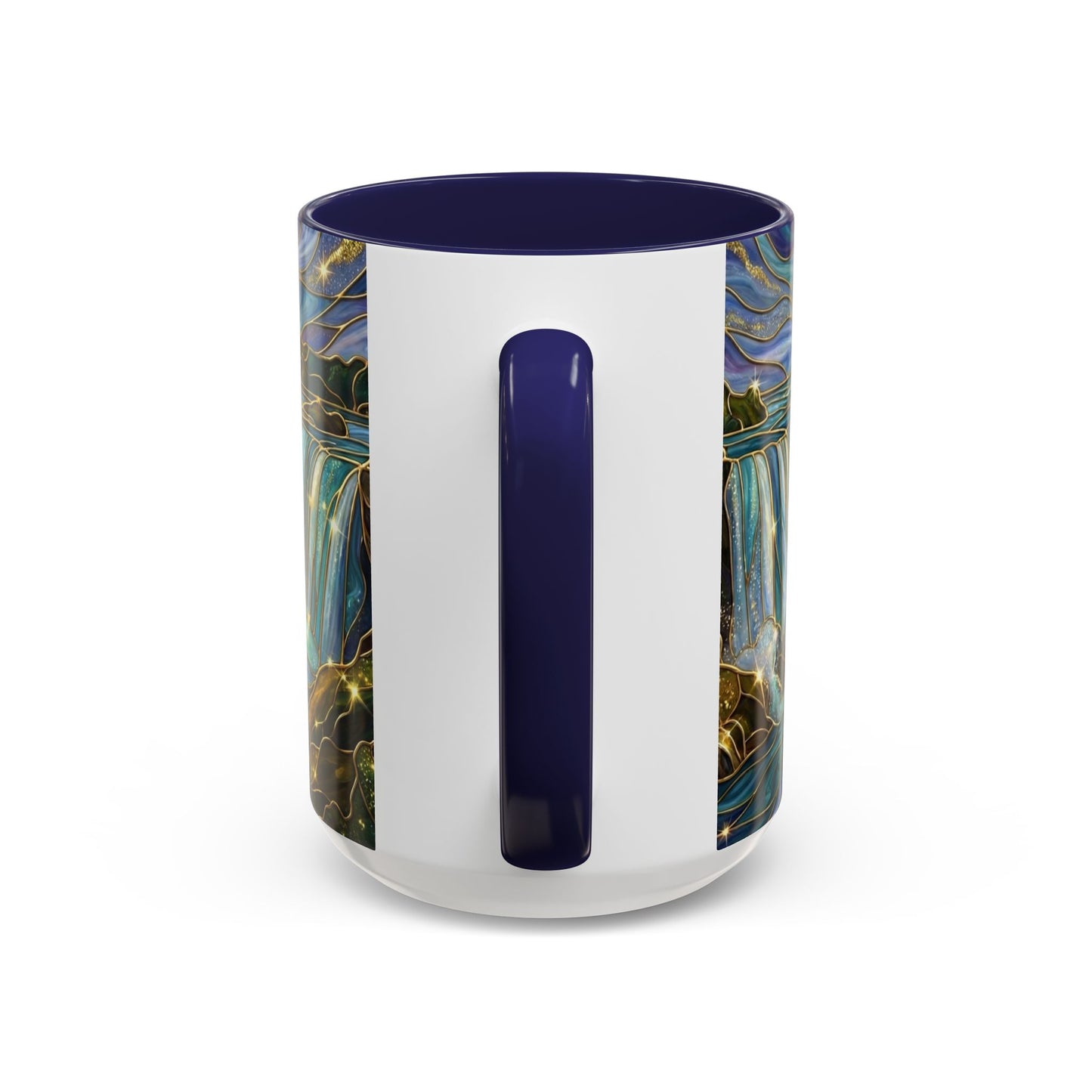 Faux Stained Glass Niagara Falls Mug, Waterfall Coffee Cup, Canada Souvenir Gift, Upstate New York Travel Memento, Nature Lover Tea Cup