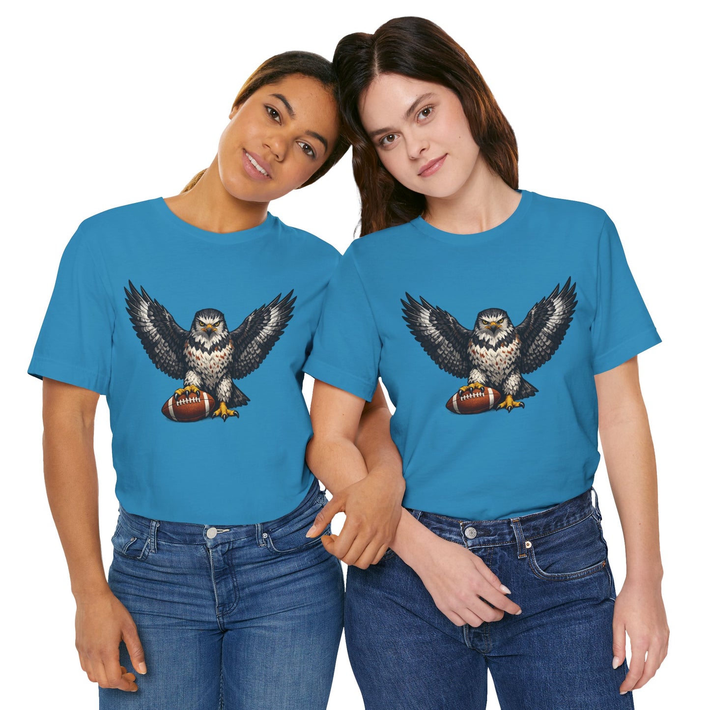 Hawk Football Shirt, Hawk Holding Football T Shirt, Hawk Mascot Tee, Football Bird Of Prey Shirt, Game Day Sports Tee, Hawk Fan Gift