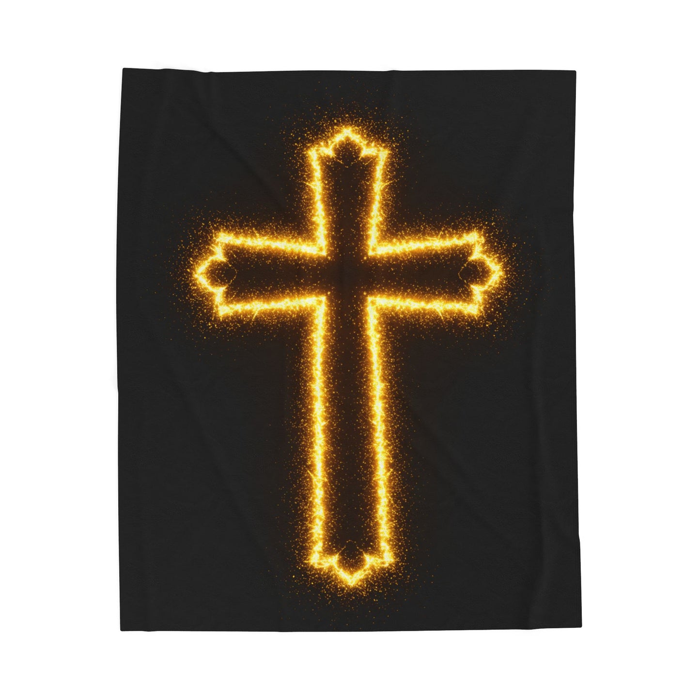 Inspirational Cross Velveteen Plush Blanket - Cozy Religious Throw for Faith and Comfort