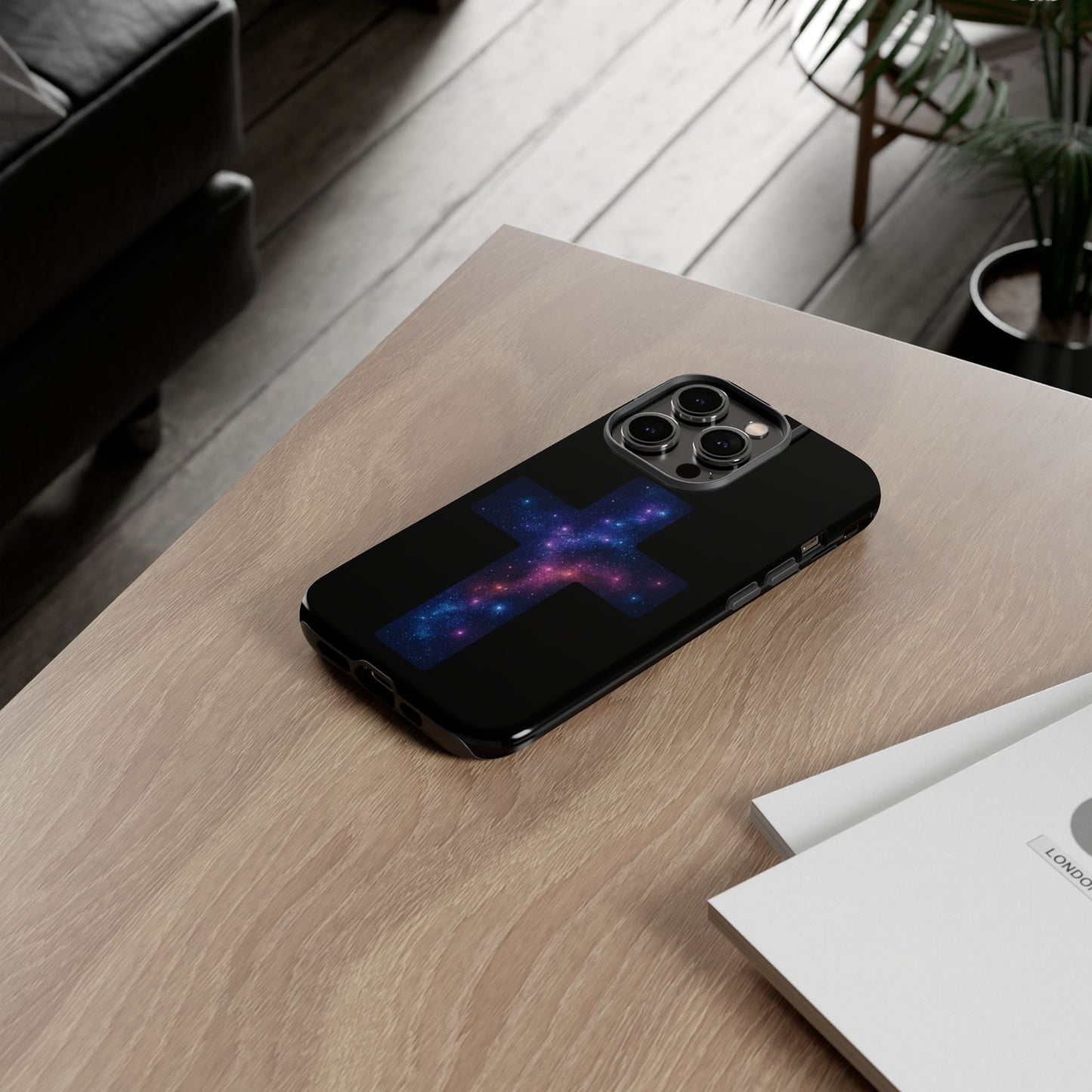 iPhone Case - Galactic Cross design Christian Phone Case Spiritual iPhone Accessory Religious Case Gift for Believers