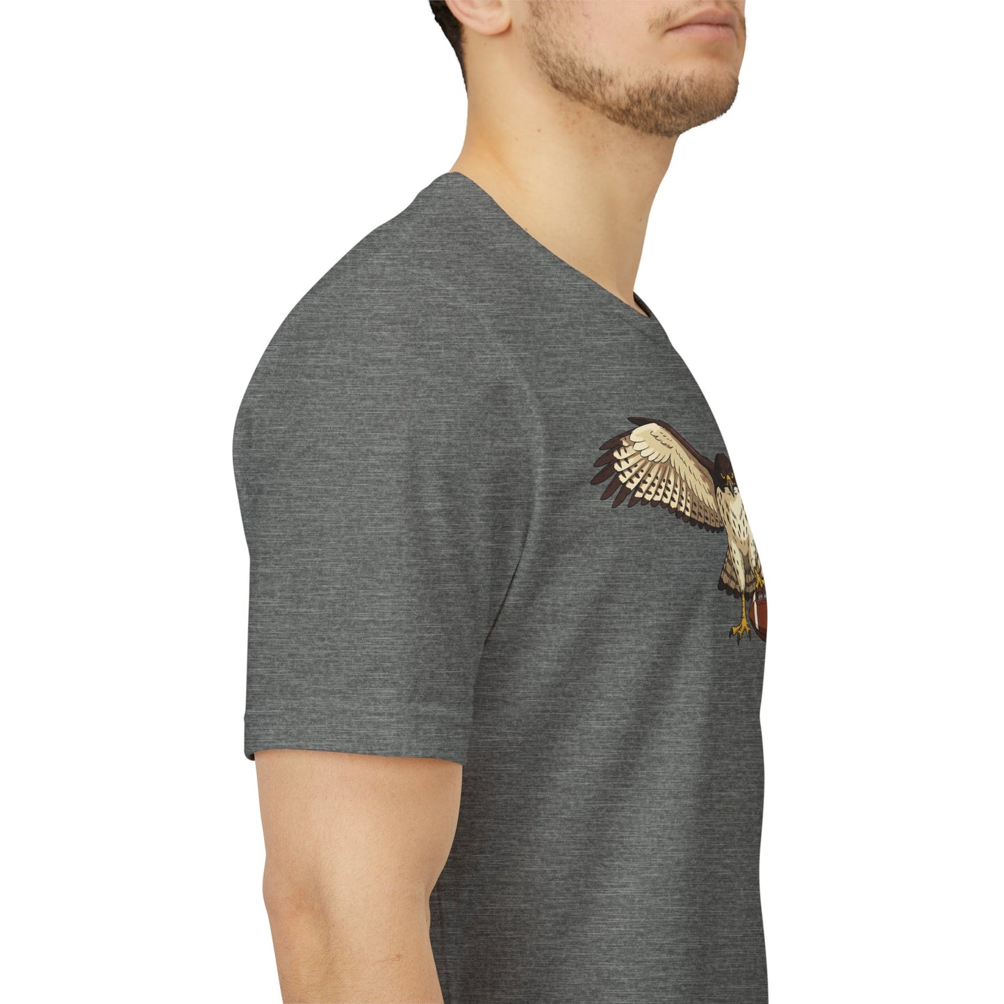 Hawk Football Shirt, Hawk Holding Football T Shirt, Football Mascot Tee, Bird Of Prey Shirt, Sports Fan Gift, Game Day Hawk Tee