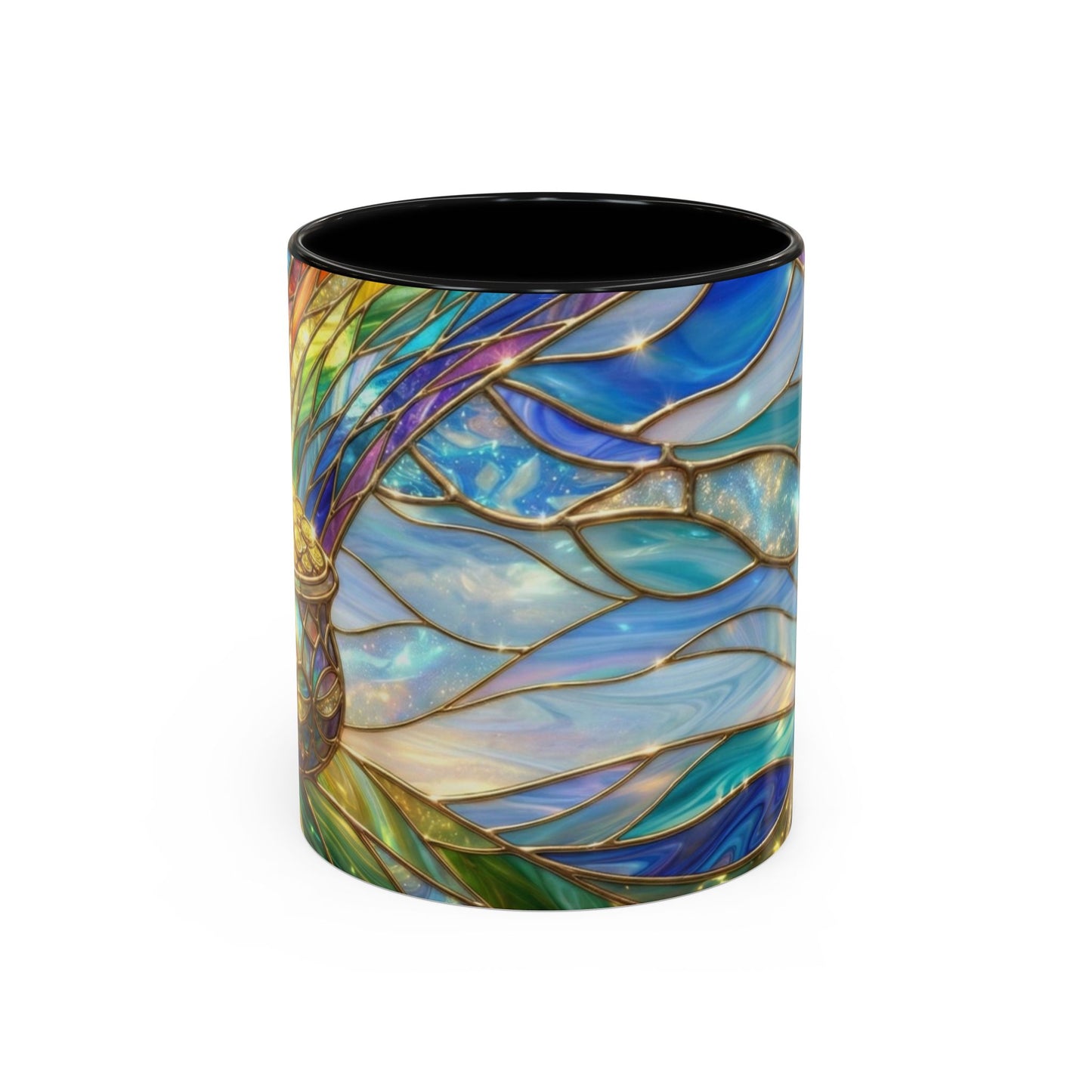 Stained Glass Rainbow Mug, Pot Of Gold Coffee Cup, St Patricks Day Gift, Magical Fantasy Tea Cup, Lucky Irish Leprechaun, Colorful Art