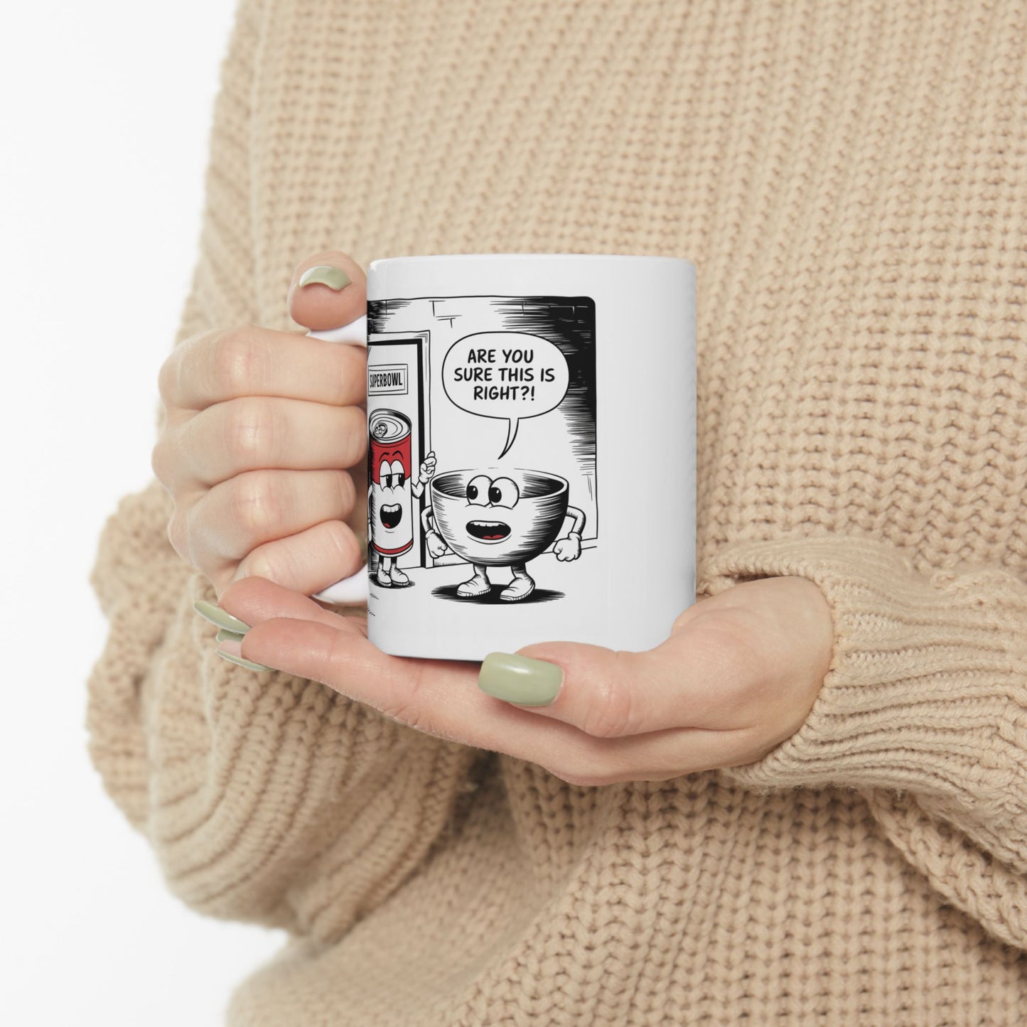 Mug - Comic Bowl and Soup 'Superbowl' Design