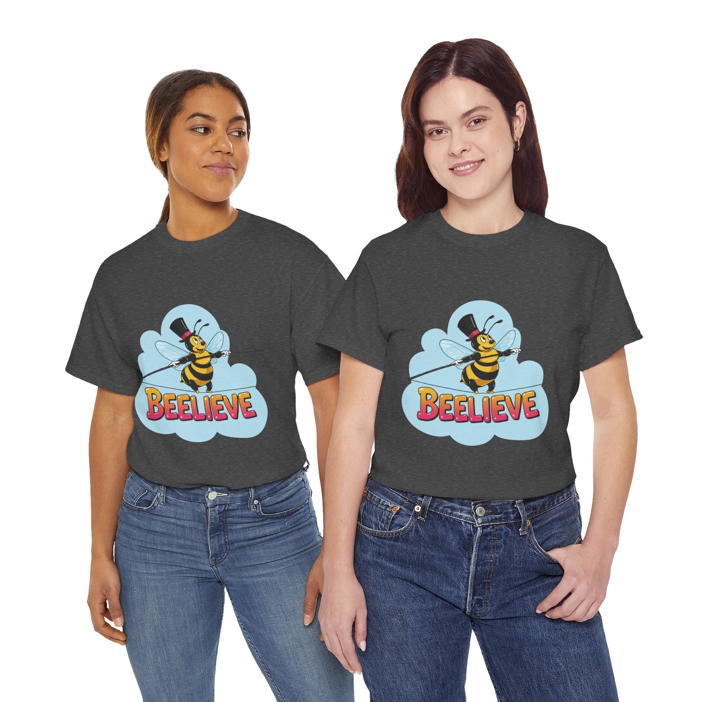 “Beelieve” Bee Pun T‑Shirt | Cute Bee Graphic Tee | Inspirational Pun Shirt | Funny Nature Lover Gift | Bee Belief Positive Vibes Tee