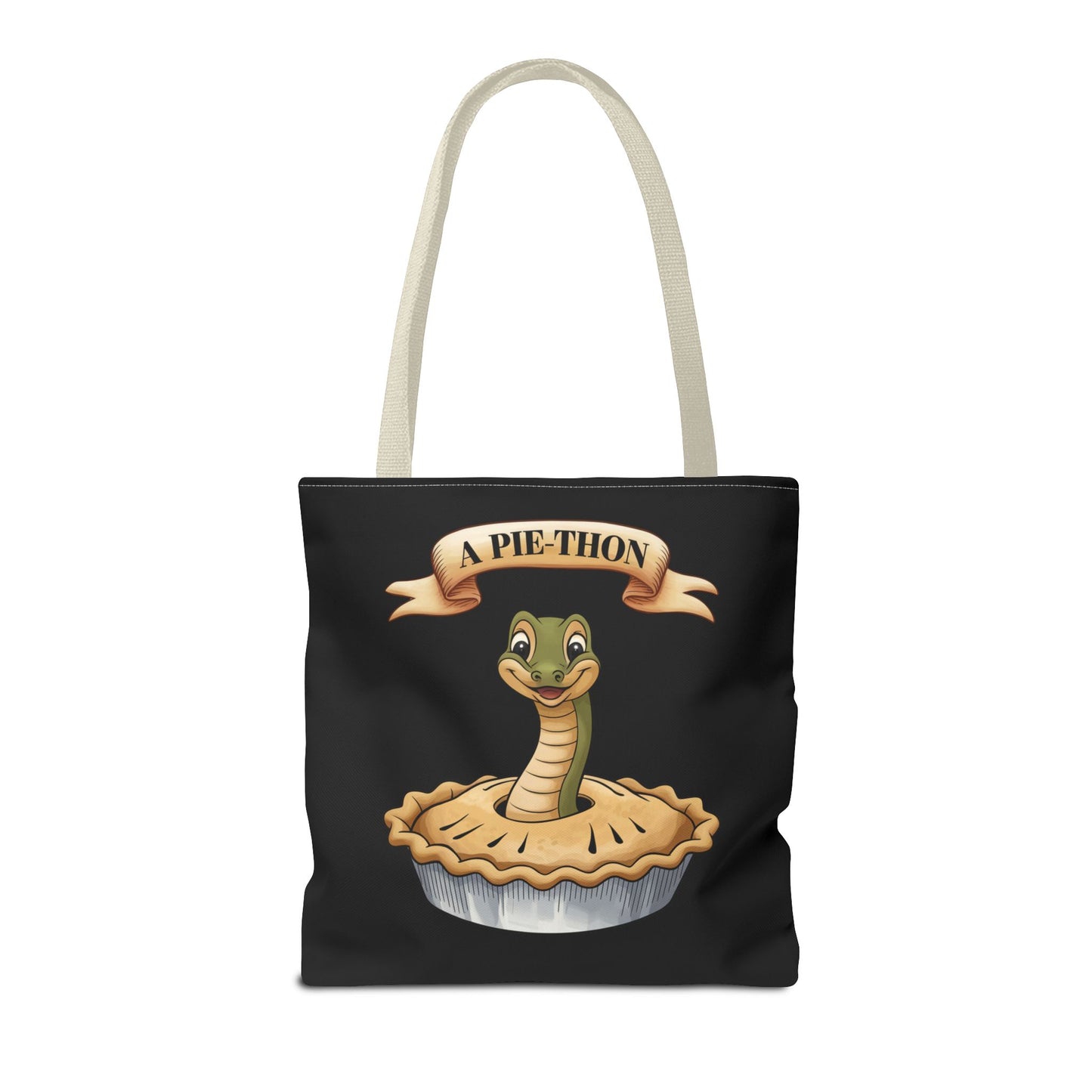 Funny Tote Bag with Snake Joke - Pie-Thon