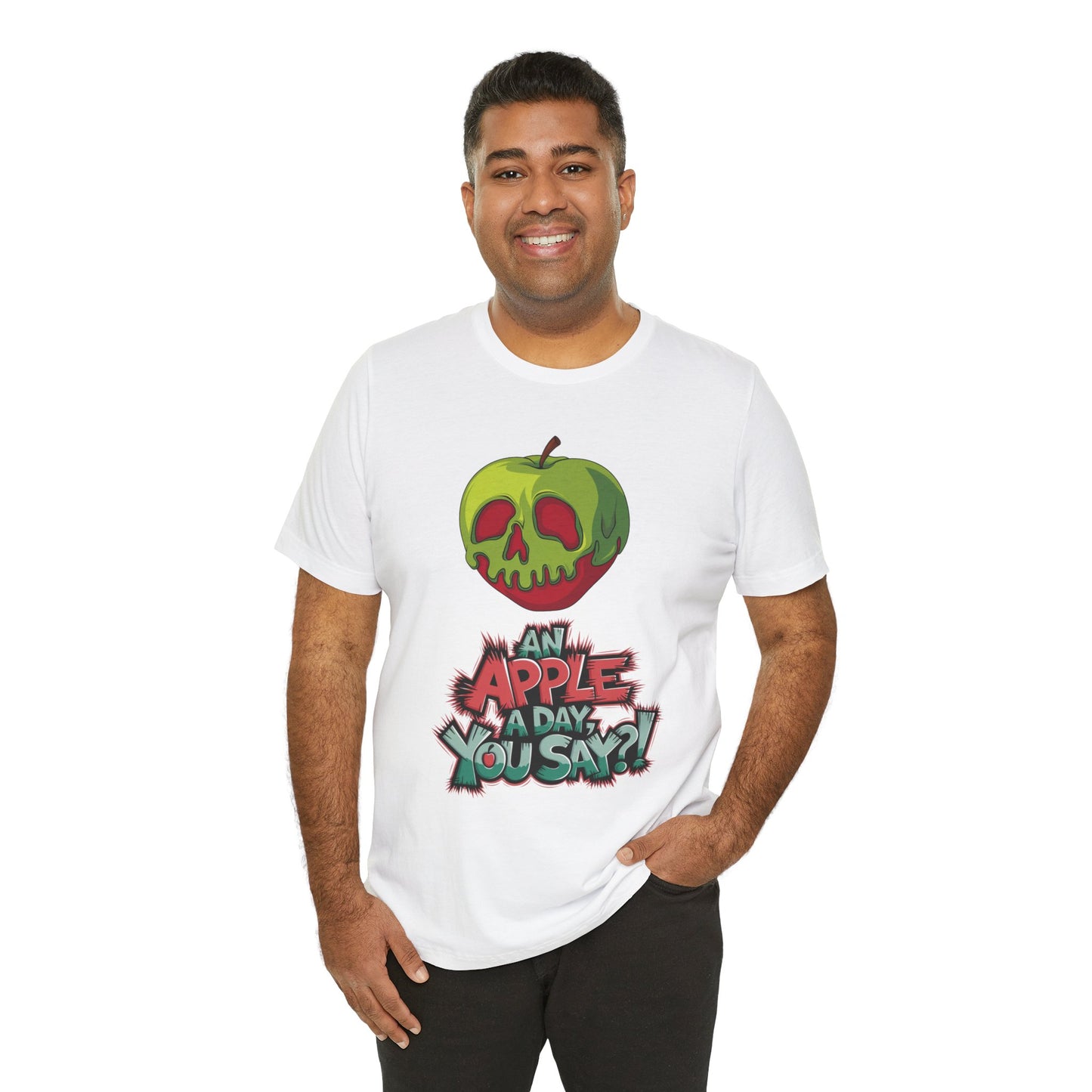 Funny Apple Skull Shirt – An Apple A Day You Say? – Grunge Fruit Tee – Y2K Nostalgia T‑Shirt – Gift for Fruit Lovers