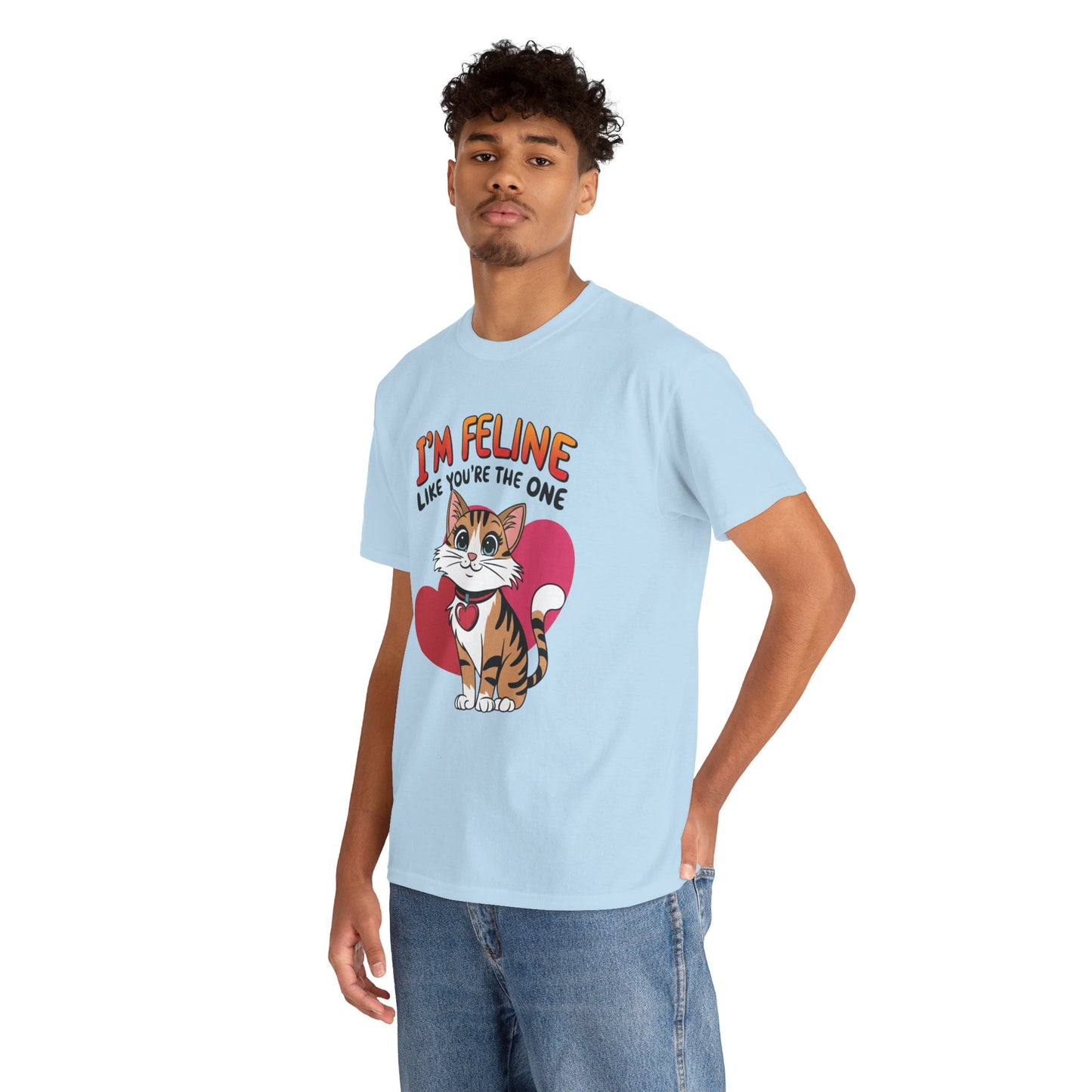I’m Feline Like You’re The One Shirt, Cute Cat Valentine Tee, Funny Cat Love Graphic TShirt, Romantic Gift For Her Him, Cat Pun Shirt