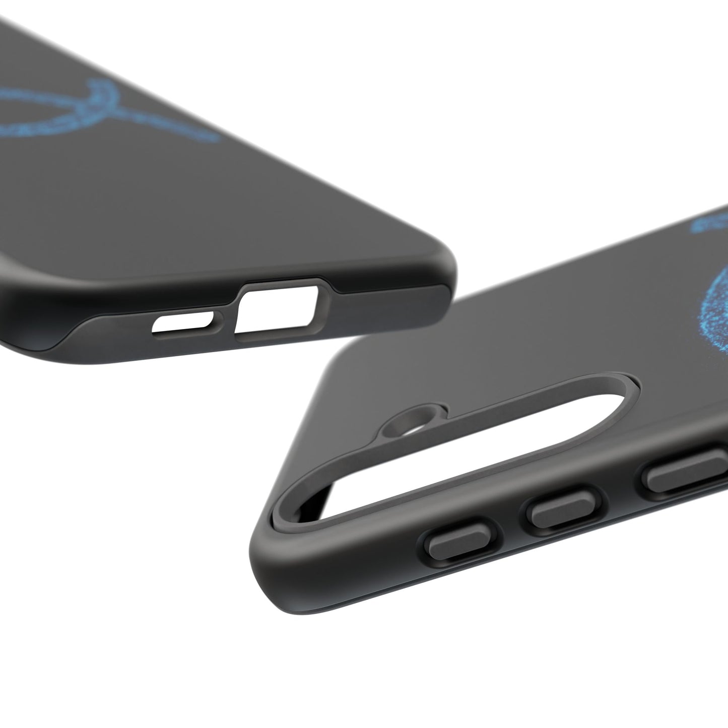 Blue Glitter Fish Symbol Samsung Phone Case - Durable & Stylish for Faith Enthusiasts