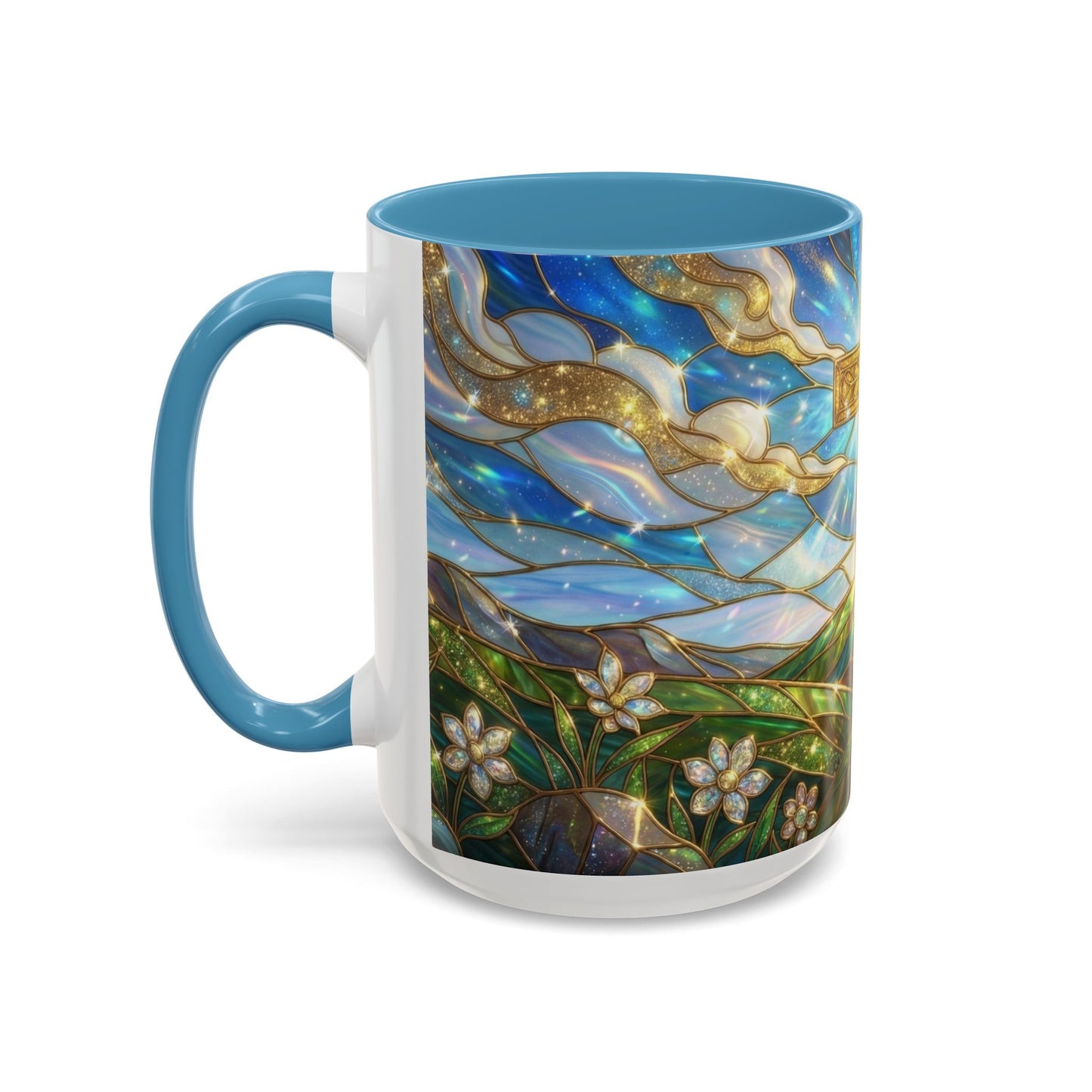 Stained Glass Cross Mug, Christian Coffee Mug, Faith Inspired Art Cup, Religious Gift For Women Men, Inspirational Christian Mug
