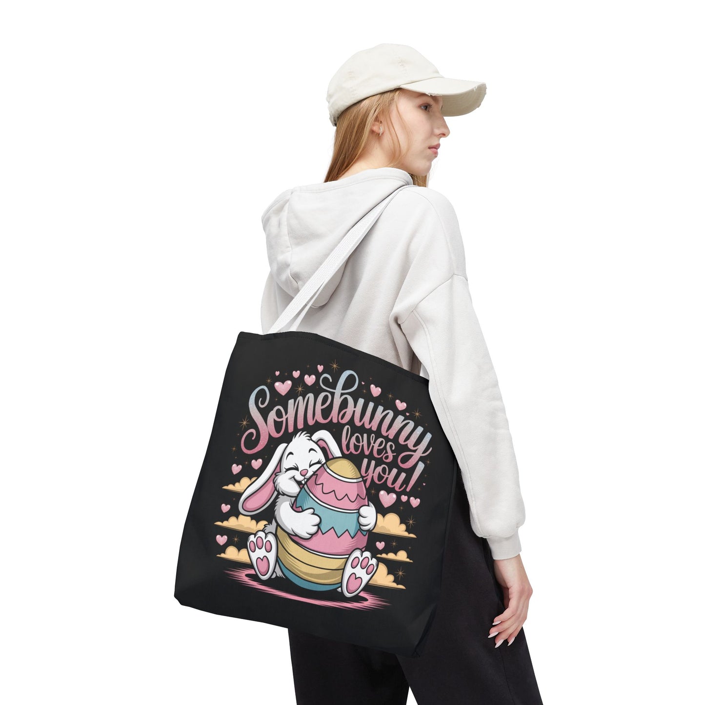 Easter Bunny Tote Bag Somebunny Loves You Easter Bag Bunny
