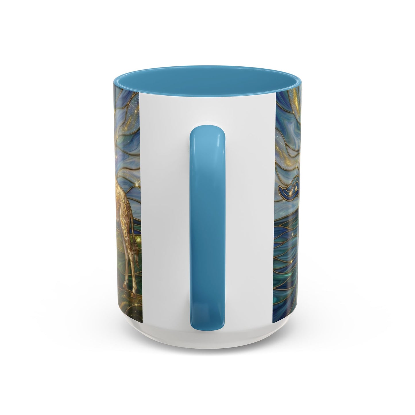 Whimsical Whale & Giraffe Accent Coffee Mug — Artistic Ocean-Sky Illustration (11/15oz)