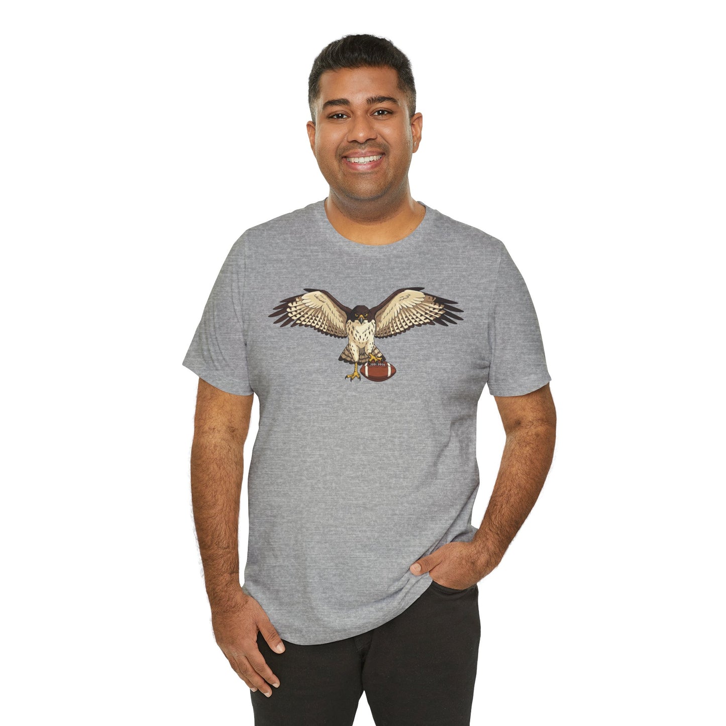 Hawk Football Shirt, Hawk Holding Football T Shirt, Football Mascot Tee, Bird Of Prey Shirt, Sports Fan Gift, Game Day Hawk Tee