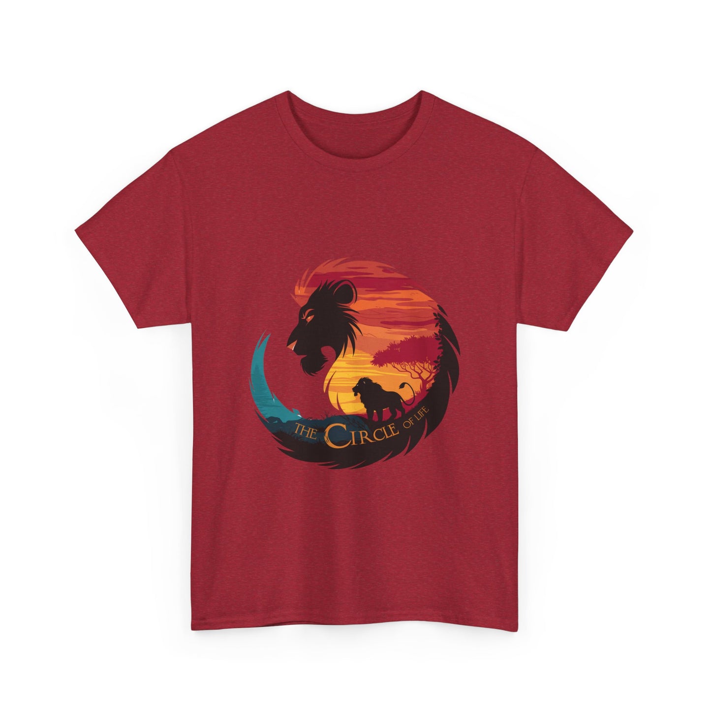 The Circle of Life Lion Shirt – Sunset Safari Wildlife Graphic Tee – Inspirational Nature T-Shirt for Animal Lovers & Adventure Fans