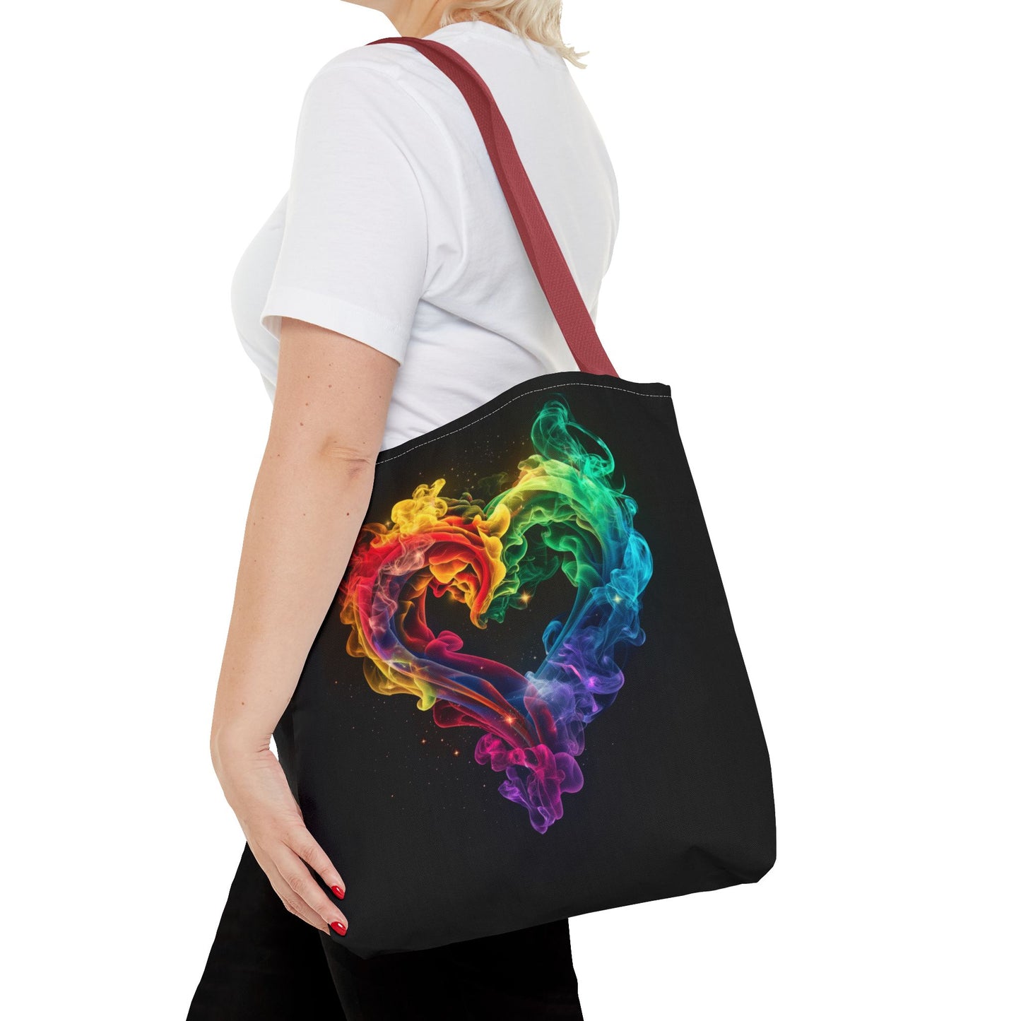 Colorful Smoke Heart Tote