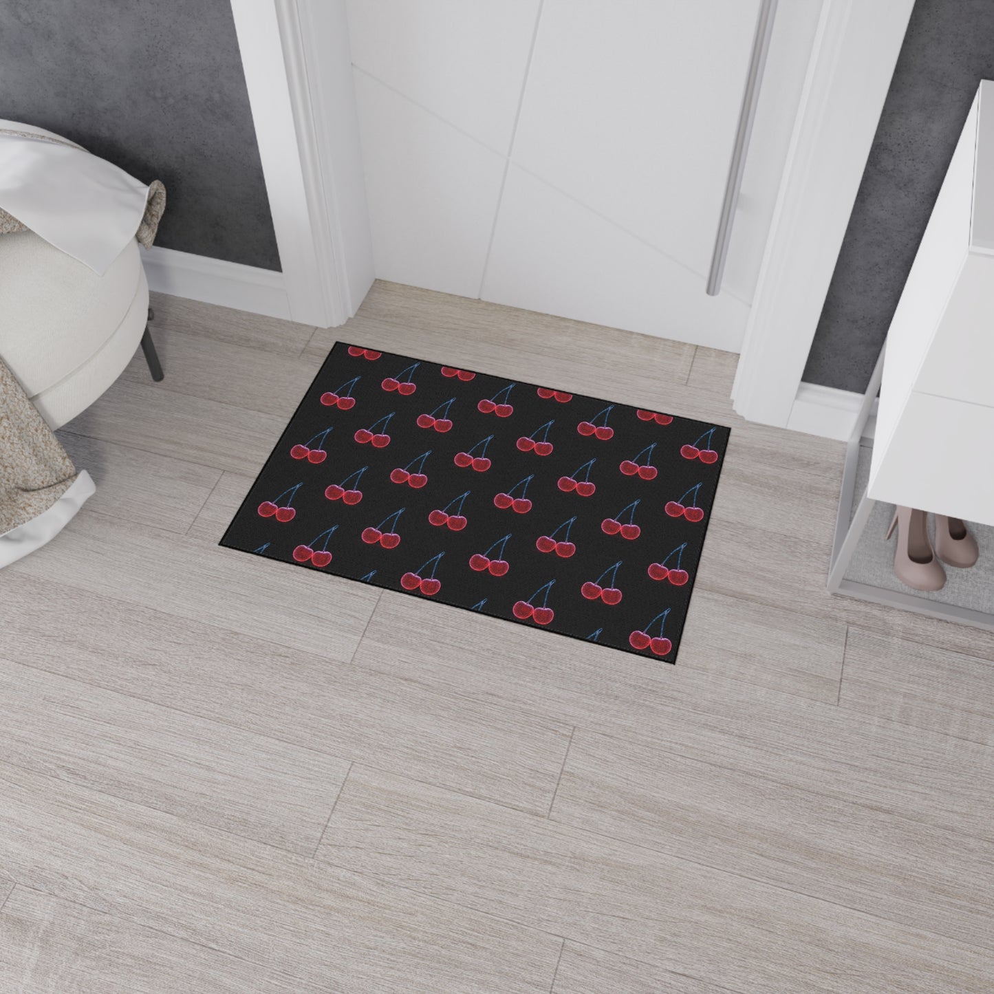 Floor Mat - Sparkling Cherries Design Cherry Decor Cherry Welcome Mat Cherry Door Mat