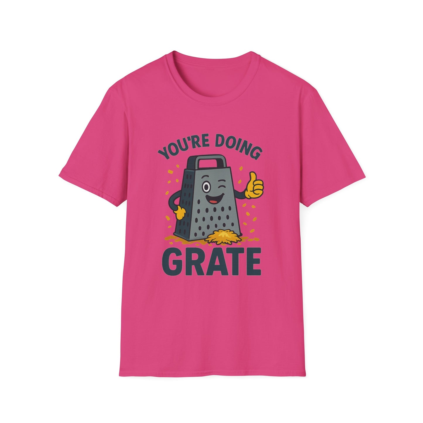You’re Doing Grate Funny Cheese Grater Pun T-Shirt | Cute Kitchen Humor Graphic Tee | Encouragement Gift for Food & Pun Lovers