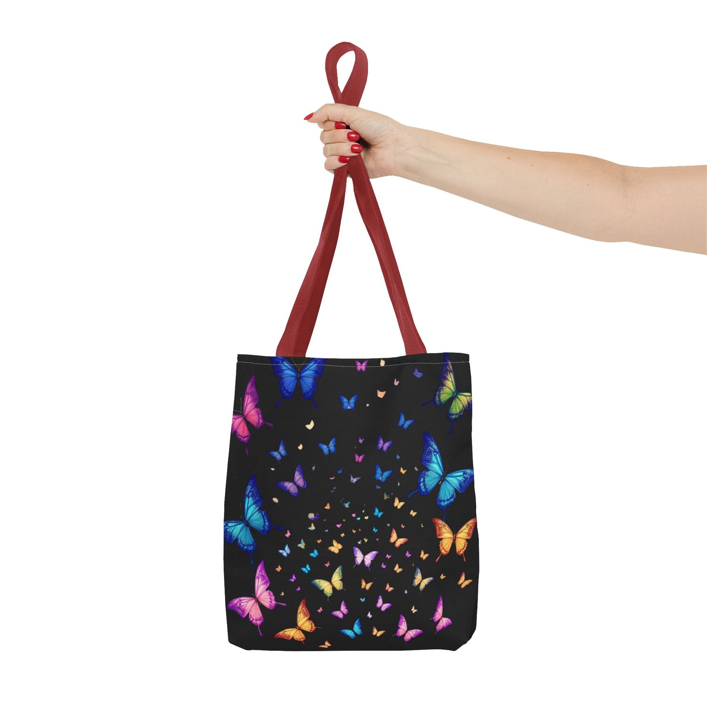 Butterfly Swarm Tote Bag – Colorful Rainbow Butterfly Tote, Aesthetic Canvas Bag, Nature-Inspired Gift, Magical Reusable Eco Purse