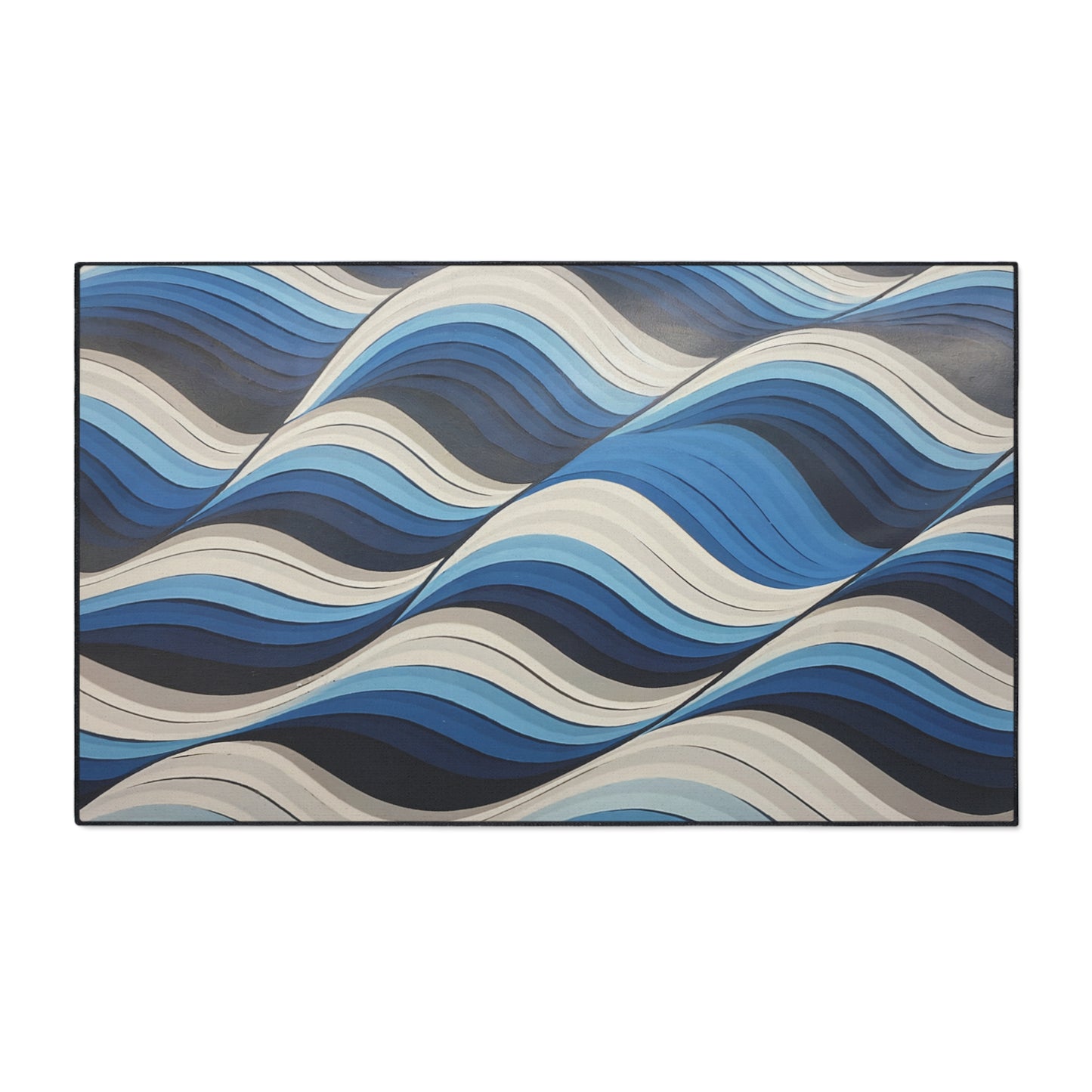 Floor Mat, Blue and White Pattern, Non-Slip Rug, Beach House Decor,  Indoor Outdoor Mat