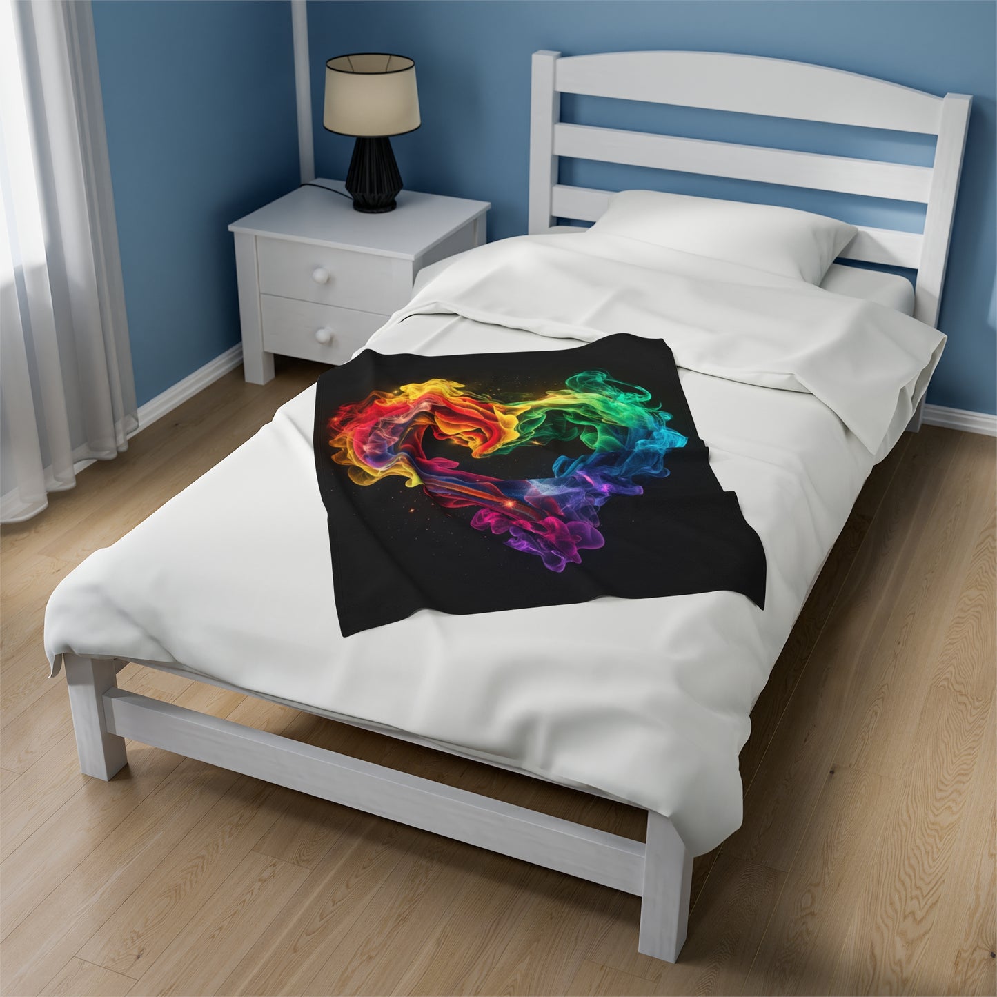 Colorful Smoke Heart Blanket