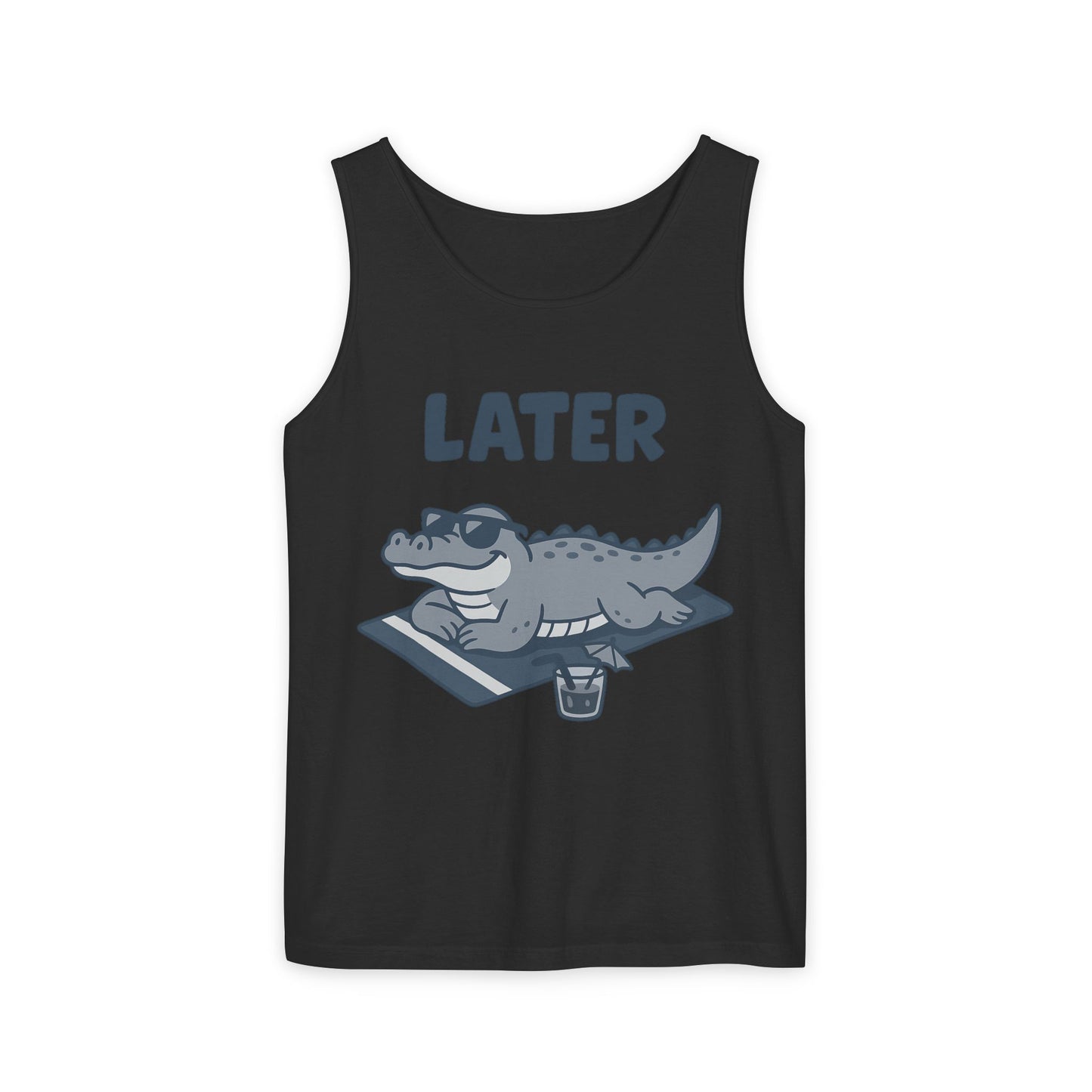 Funny Crocodile Tank Top - ‘Later Gator’ Cute Graphic Croc Tee, Summer Vest, Beach Gift, Sarcastic Animal Humor, Festival and Everyday Wear