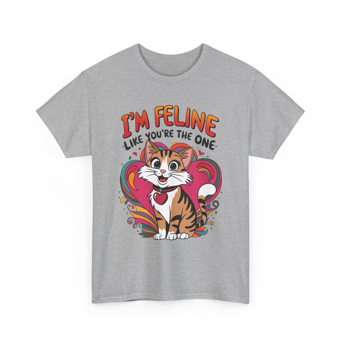 Valentines Cat Tee - Unisex Heavy Cotton