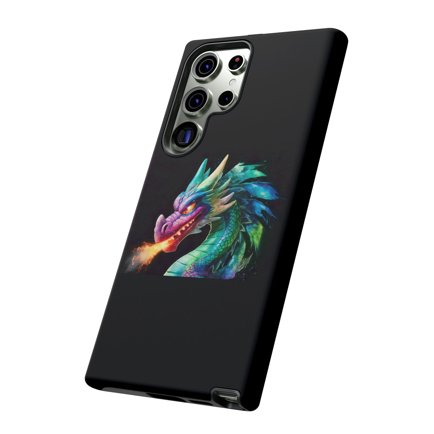 Fire-Breathing Dragon Samsung Case - Tough Fantasy Art Cover - Dark Academia Aesthetic Geek Gift for Galaxy S23/S24/S25/Ultra