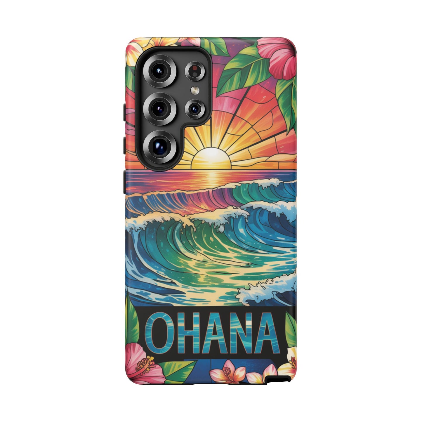 Samsung Galaxy Case Ohana Hawaiian Wave Phone Cover Sunset Tropical Beach Art Protective Case Gift for Samsung Lovers
