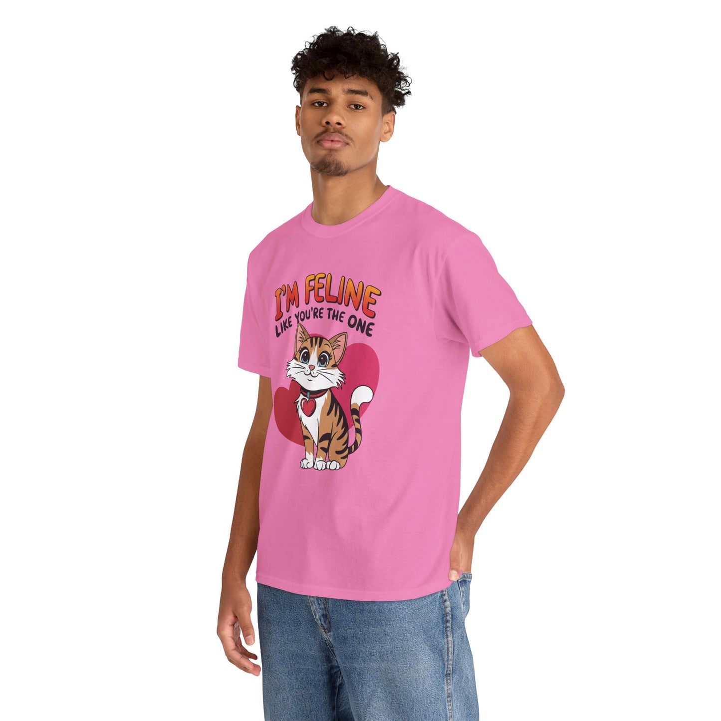 I’m Feline Like You’re The One Shirt, Cute Cat Valentine Tee, Funny Cat Love Graphic TShirt, Romantic Gift For Her Him, Cat Pun Shirt
