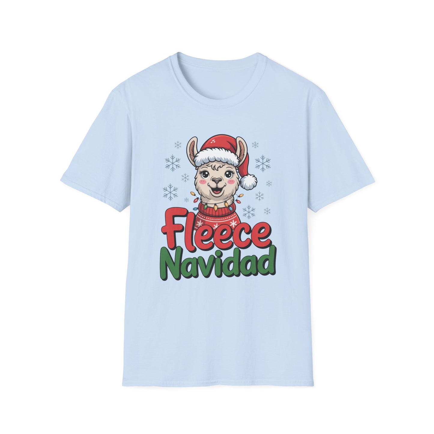Fleece Navidad Llama Christmas Shirt, Funny Llama Xmas Tee, Cute Holiday Pun Shirt, Fuzzy Llama Santa Sweater Shirt, Christmas Gift Tee