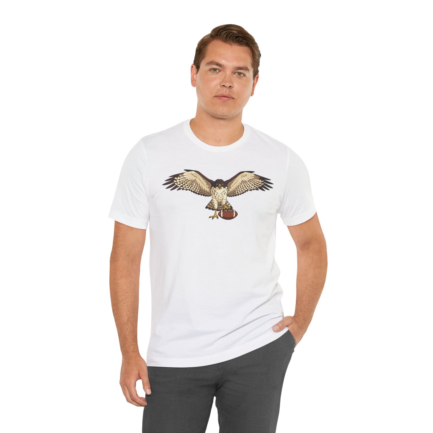 Hawk Football Shirt, Hawk Holding Football T Shirt, Football Mascot Tee, Bird Of Prey Shirt, Sports Fan Gift, Game Day Hawk Tee