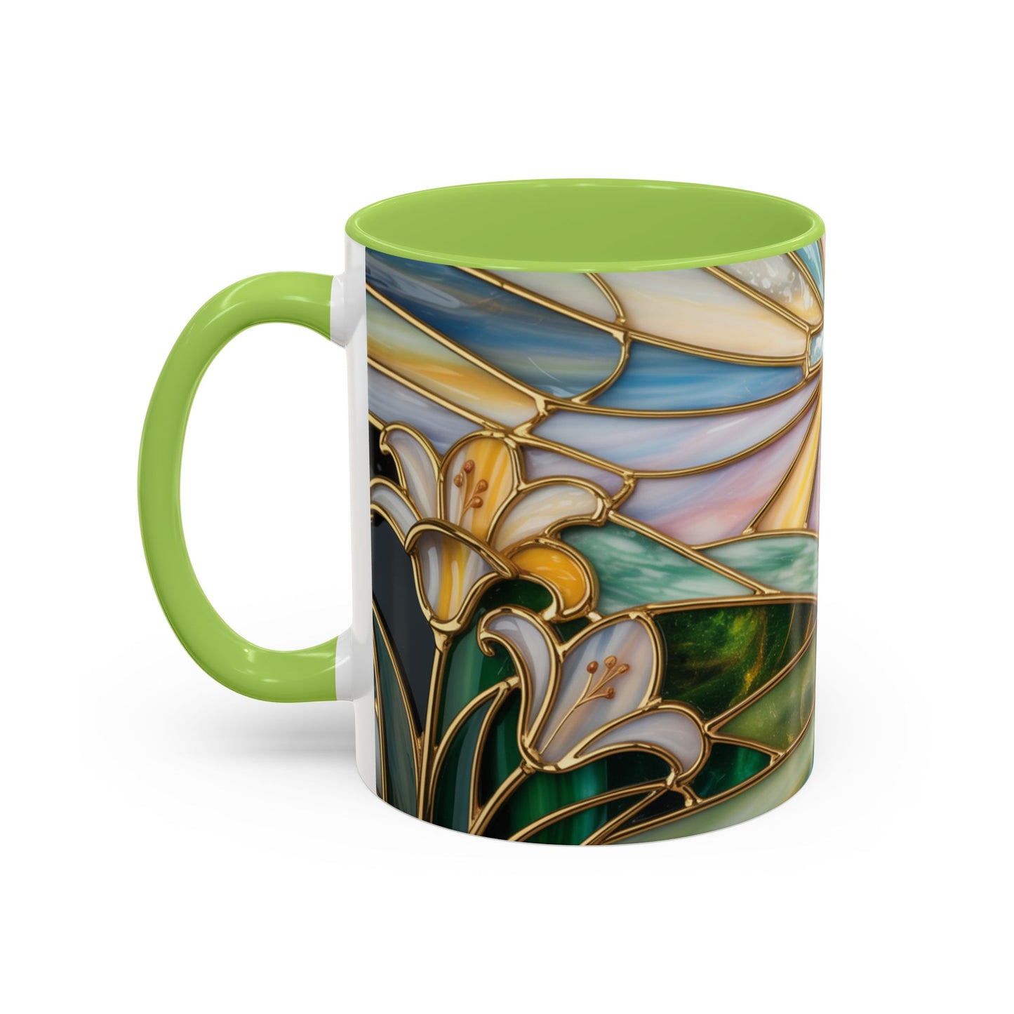 Stained Glass Cross Christian Mug • Inspirational Religious Coffee Cup • Colorful Faith Gift • Bible Verse Style Art • 11oz & 15oz