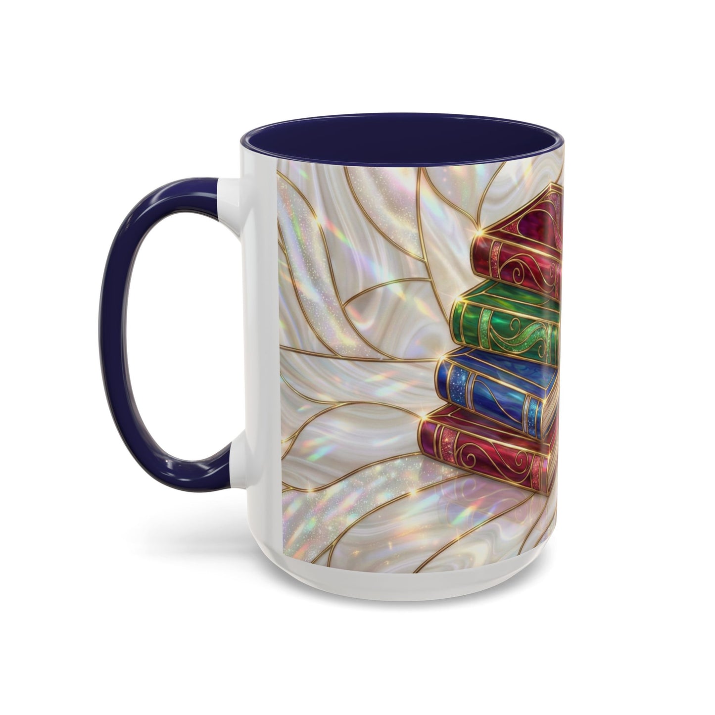 Book Lover Coffee Mug, Stained Glass Books Mug, Reading Gift For Bookworms, Library Aesthetic Mug, Booktok Mug, Ceramic Coffee Cup