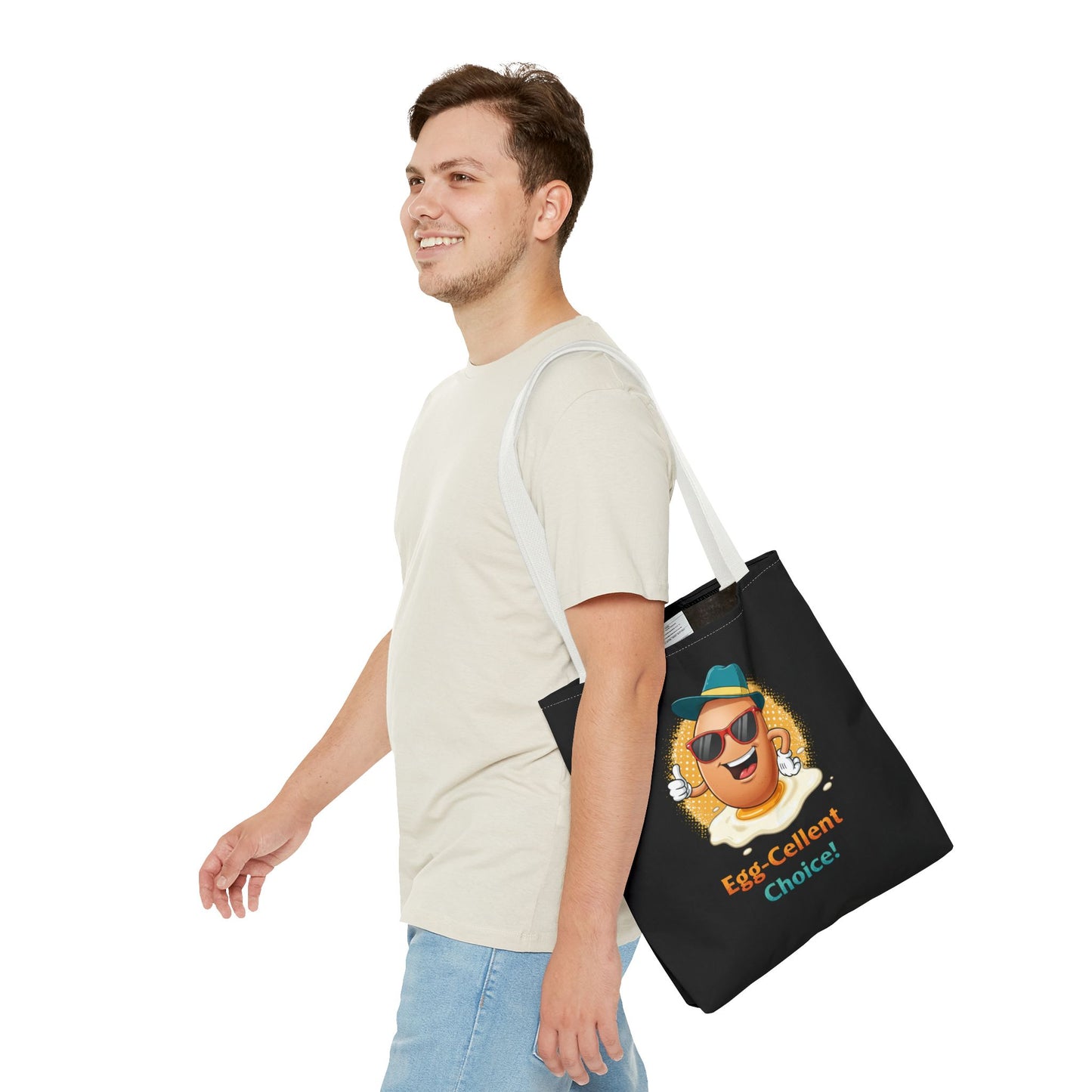 Tote Bag: Egg-Cellent Choice Thumbs Up Pun Design