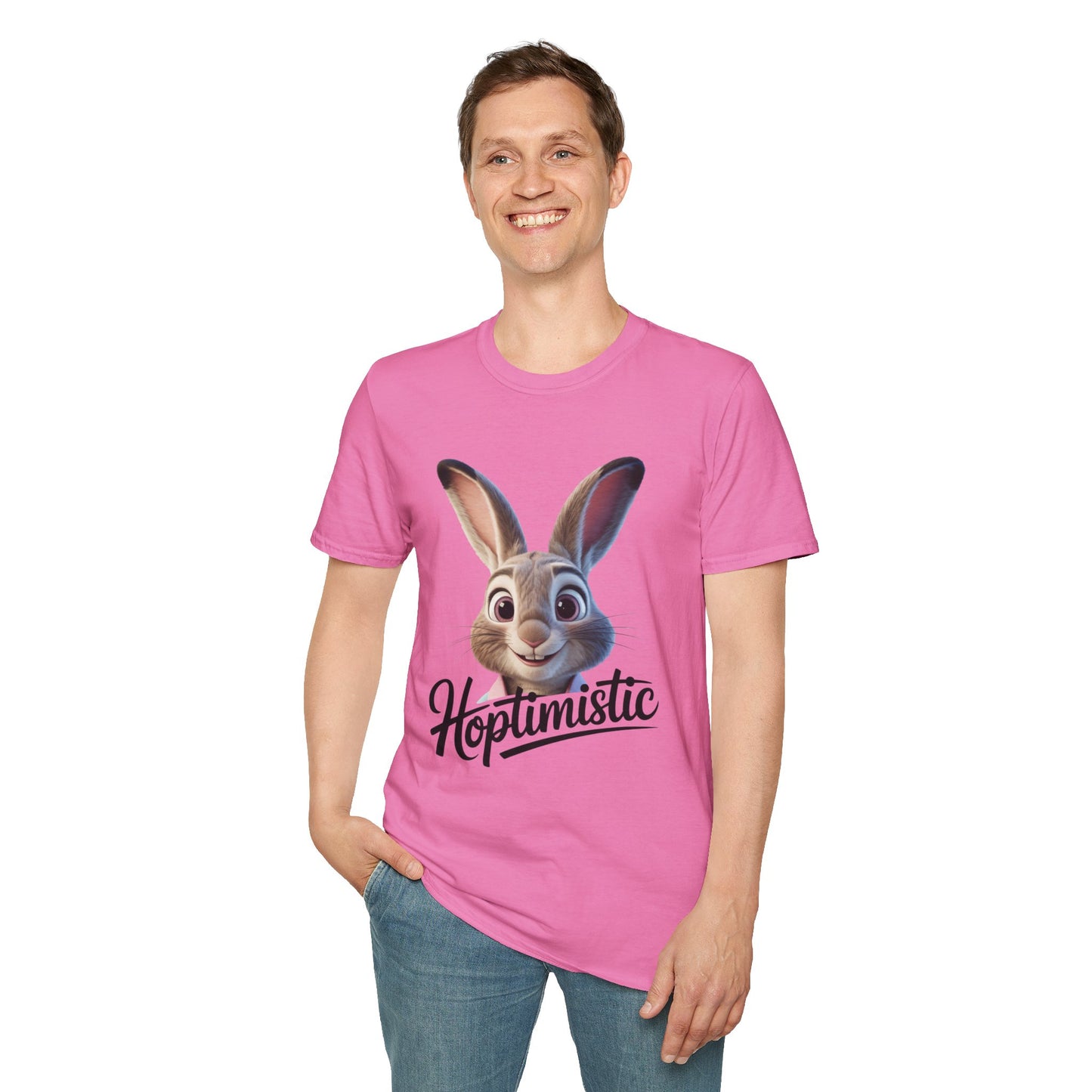 Hoptimistic Bunny T-Shirt, Cute Rabbit Pun Shirt, Positive Quote Tee, Animal Lover Gift, Funny Motivational Top, Easter Or Everyday Wear