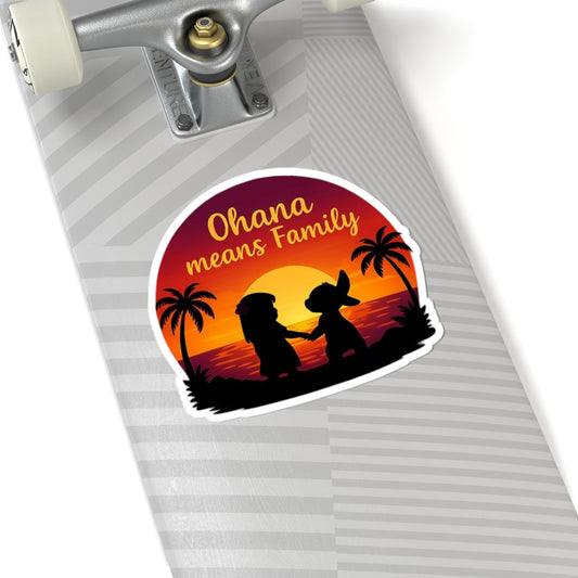 Ohana Means Family Sticker - Family-Inspired Vinyl Decal - Cute Waterproof Laptop, Water Bottle, Skateboard Sticker