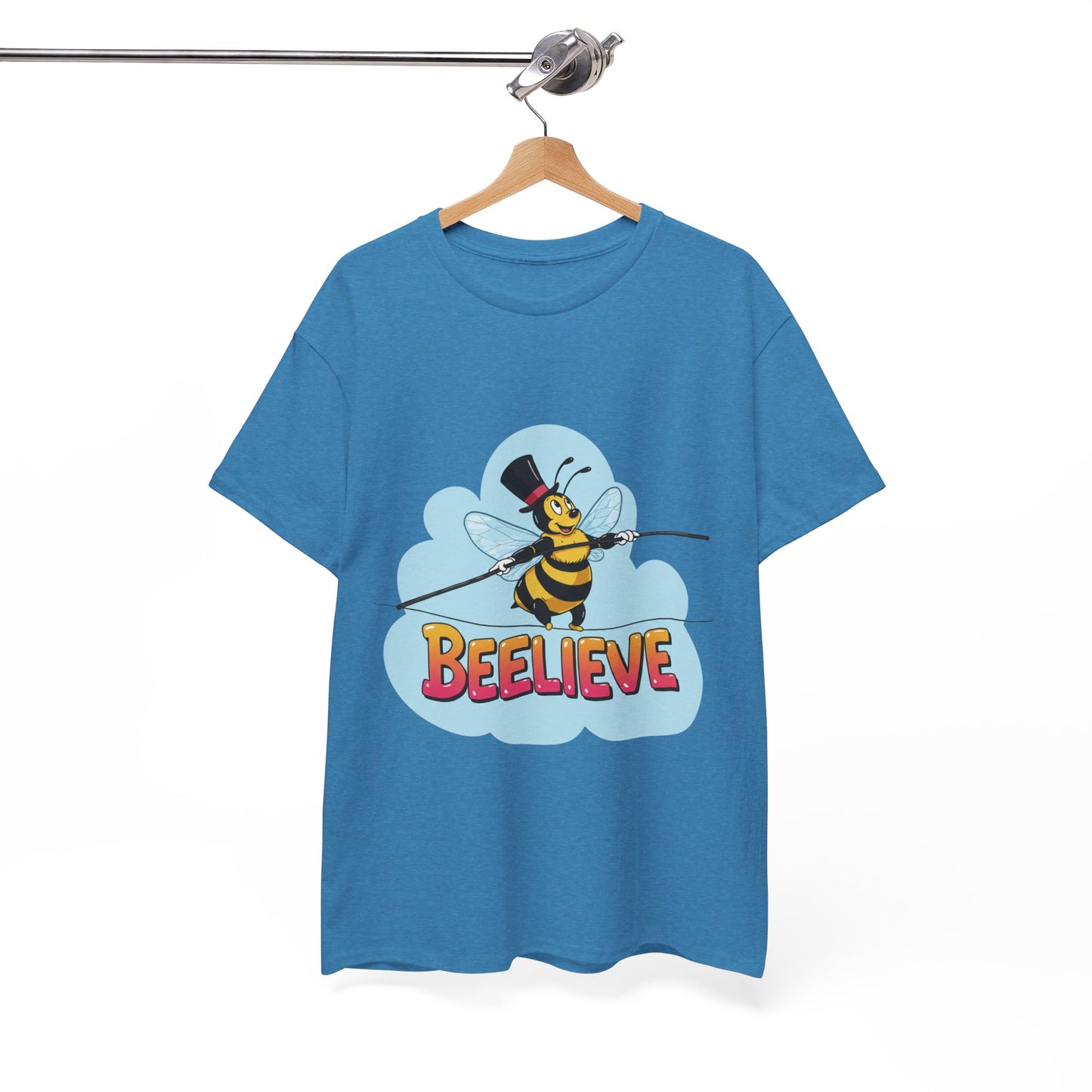 “Beelieve” Bee Pun T‑Shirt | Cute Bee Graphic Tee | Inspirational Pun Shirt | Funny Nature Lover Gift | Bee Belief Positive Vibes Tee