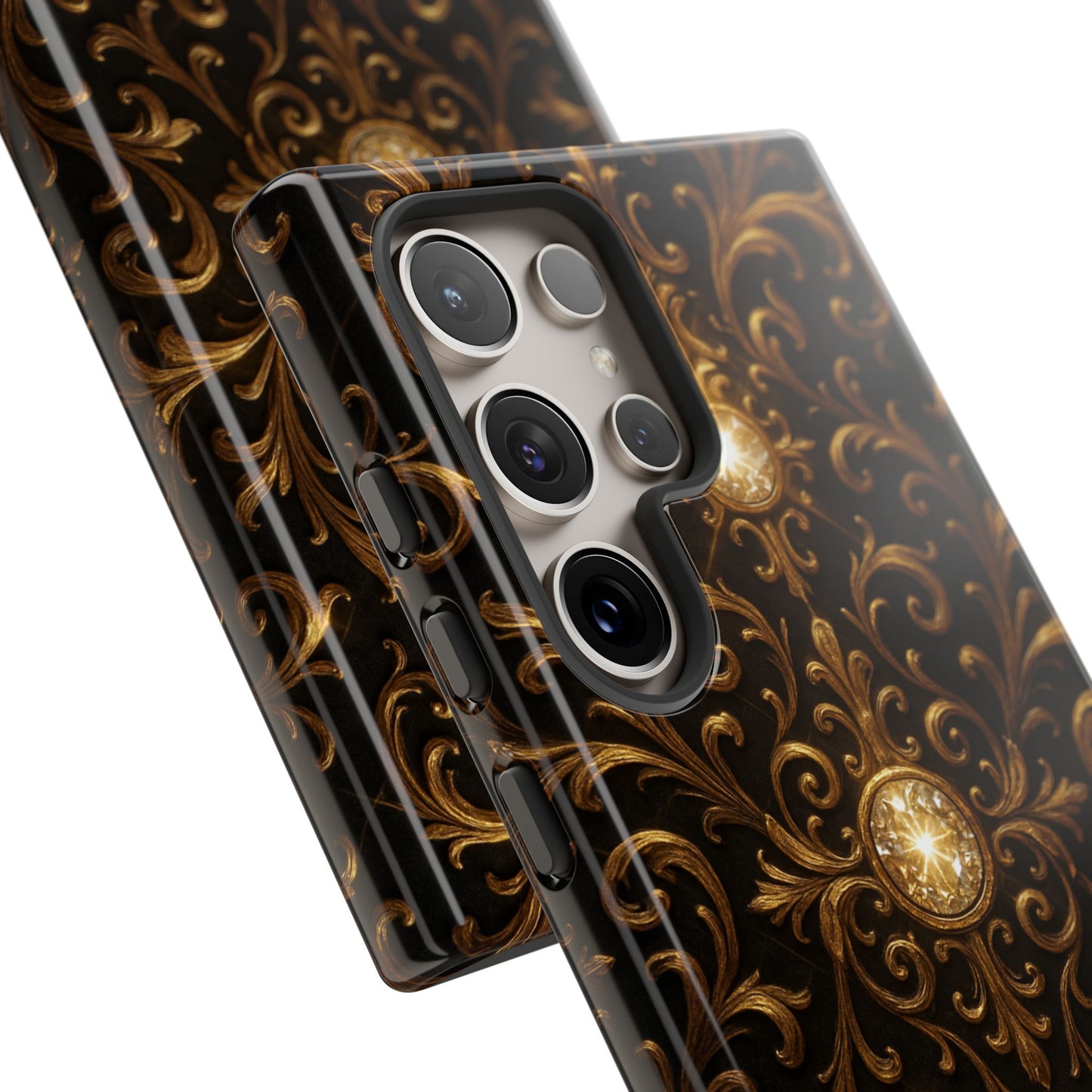 Luxury Baroque Samsung Case – Elegant Gold Ornate Floral Phone Cover for Galaxy