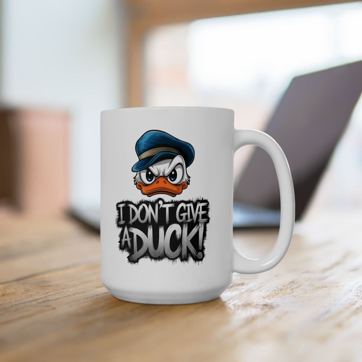 I Don’t Give a Duck Mug | Sassy Duck Coffee Cup | Funny Pun Gift | Adult Humor Mug | Bold Cartoon Animal Drinkware | 11oz & 15oz