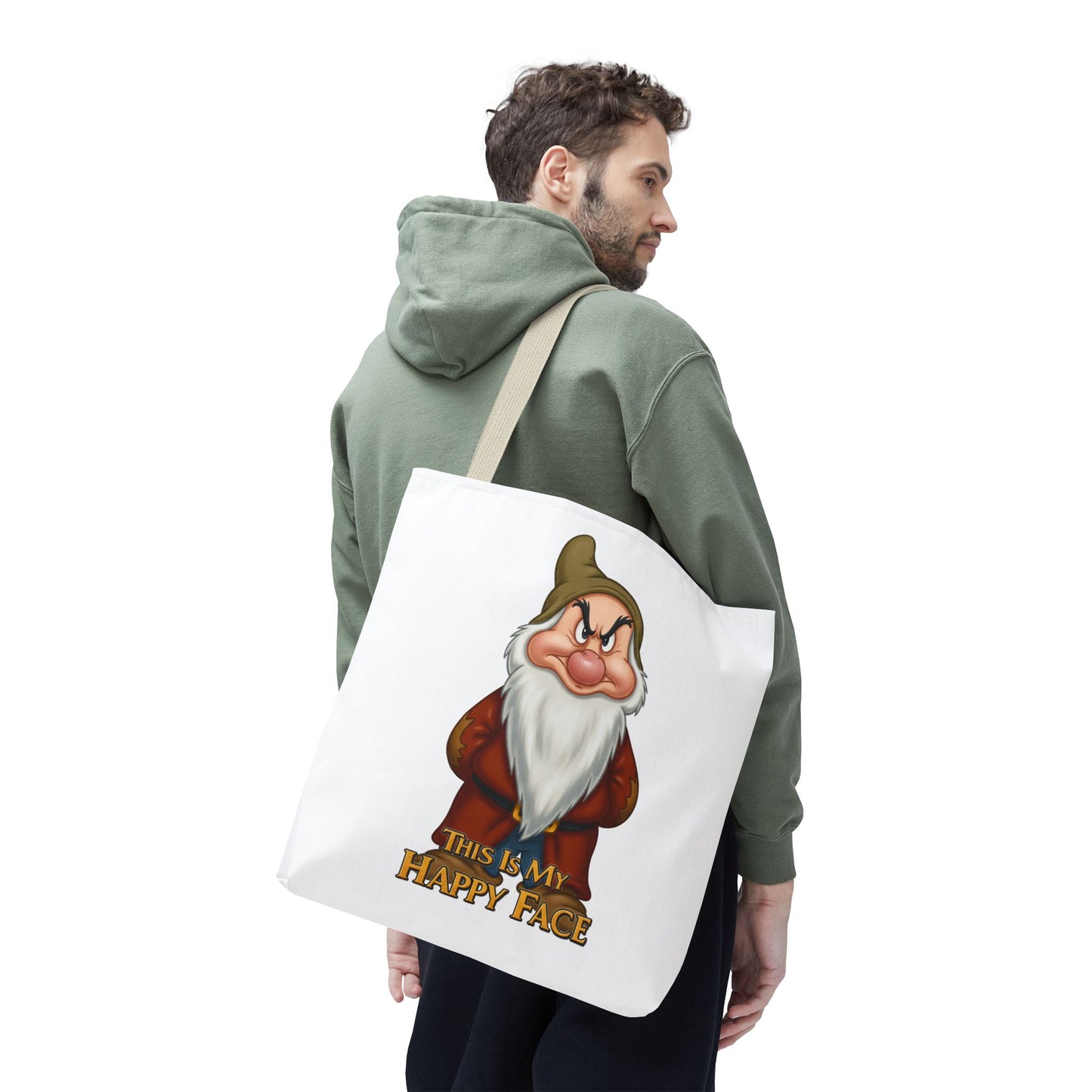 Grumpy Dwarf Tote Bag - "This Is My Happy Face"