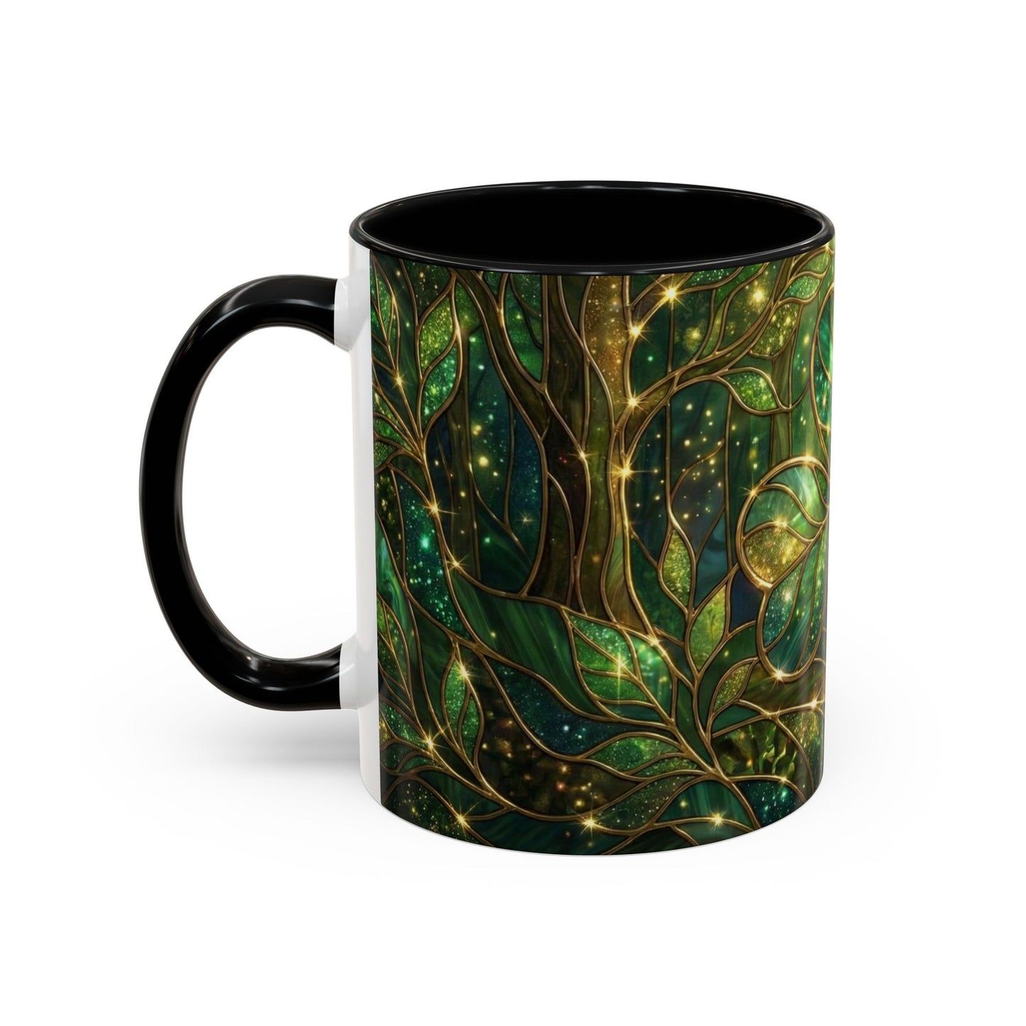 Stained Glass Shamrock Mug, Celtic Irish Coffee Cup, Green Stained Glass Mug, Shamrock Art Mug, St Patrick’s Day Gift