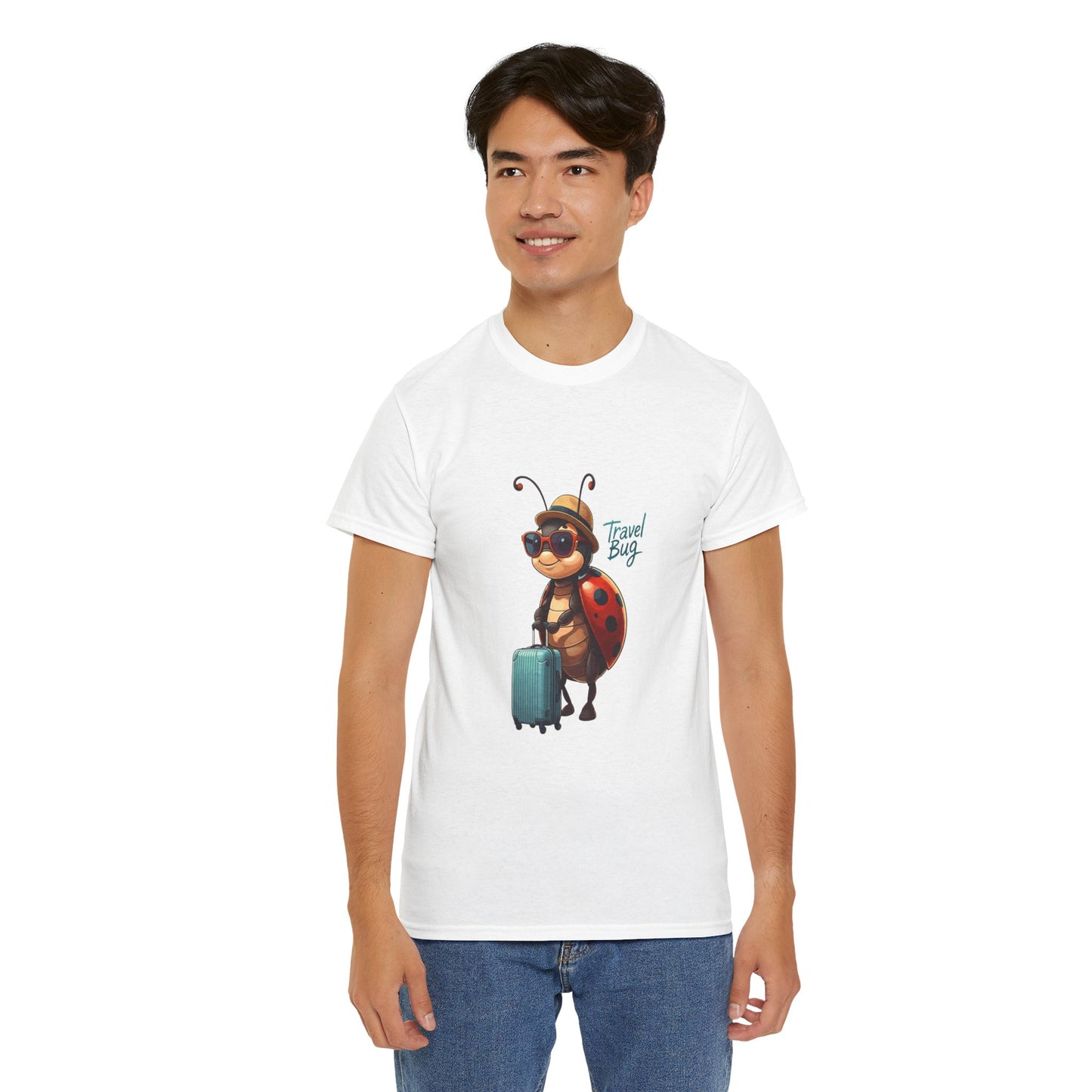 Travel Bug T-Shirt – Cute Ladybug Travel Tee | Funny Wanderlust Shirt for Travel Lovers | Unisex Graphic Tee Gift for Adventurers