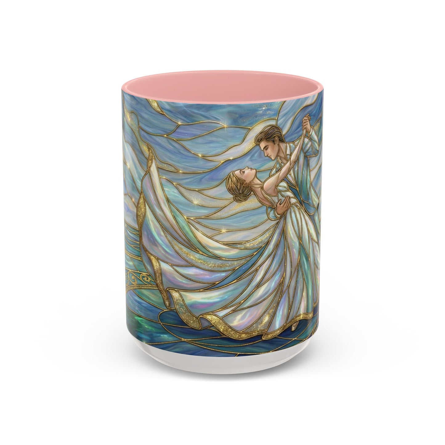 Stained Glass Mug, Dancing Couple Coffee Cup, Romantic Anniversary Gift, Ballroom Dancer Tea Cup, Wedding Present For Couple, Art Mug