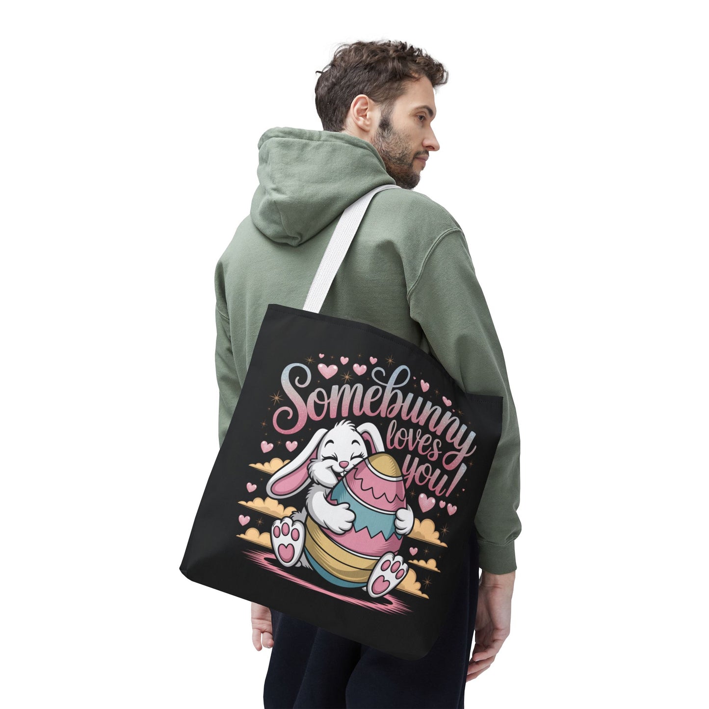 Easter Bunny Tote Bag Somebunny Loves You Easter Bag Bunny
