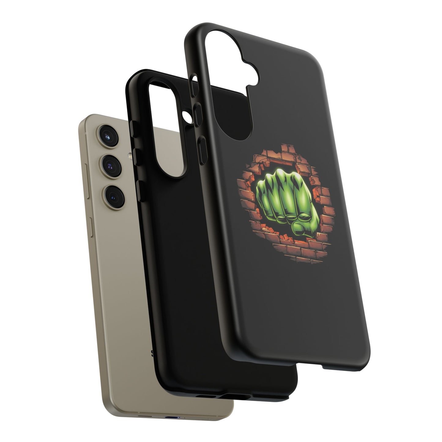 Samsung Phone Case, Green Fist Smashing Wall Design, Comic Book Phone Case, Geeky Case
