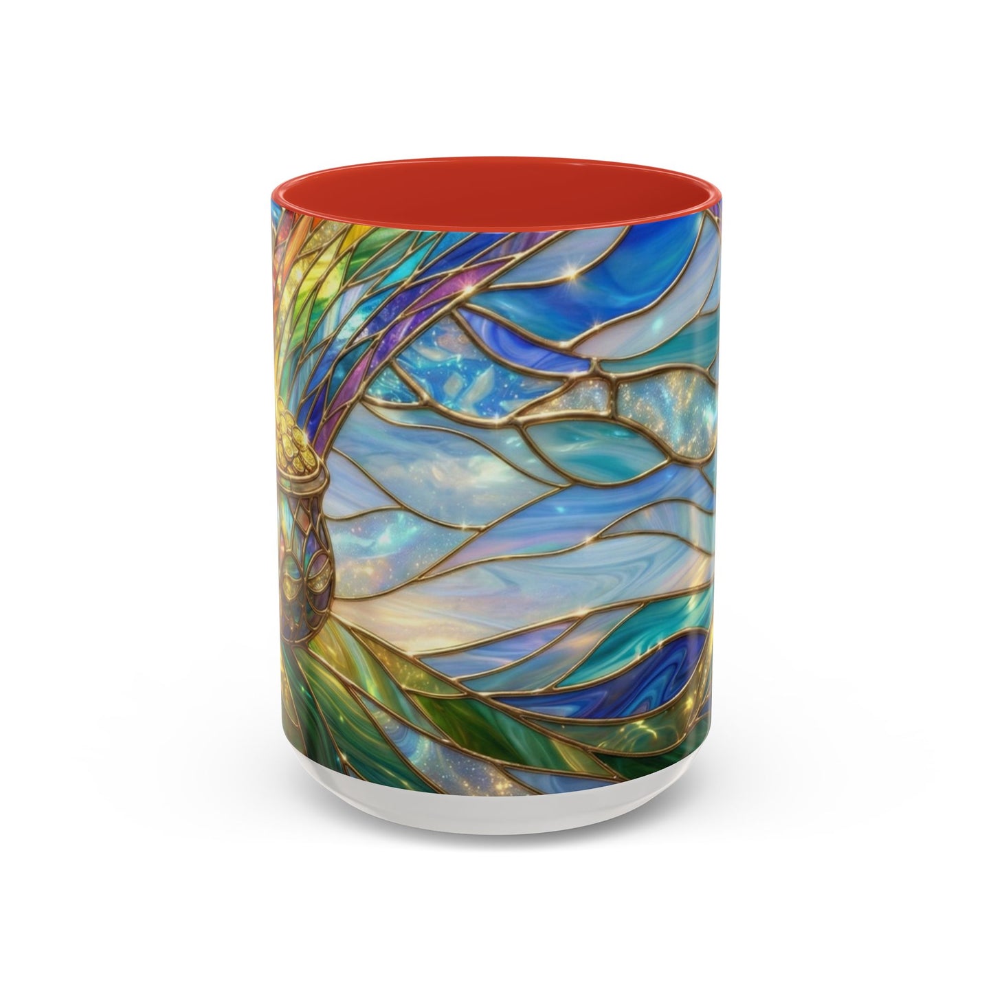 Stained Glass Rainbow Mug, Pot Of Gold Coffee Cup, St Patricks Day Gift, Magical Fantasy Tea Cup, Lucky Irish Leprechaun, Colorful Art