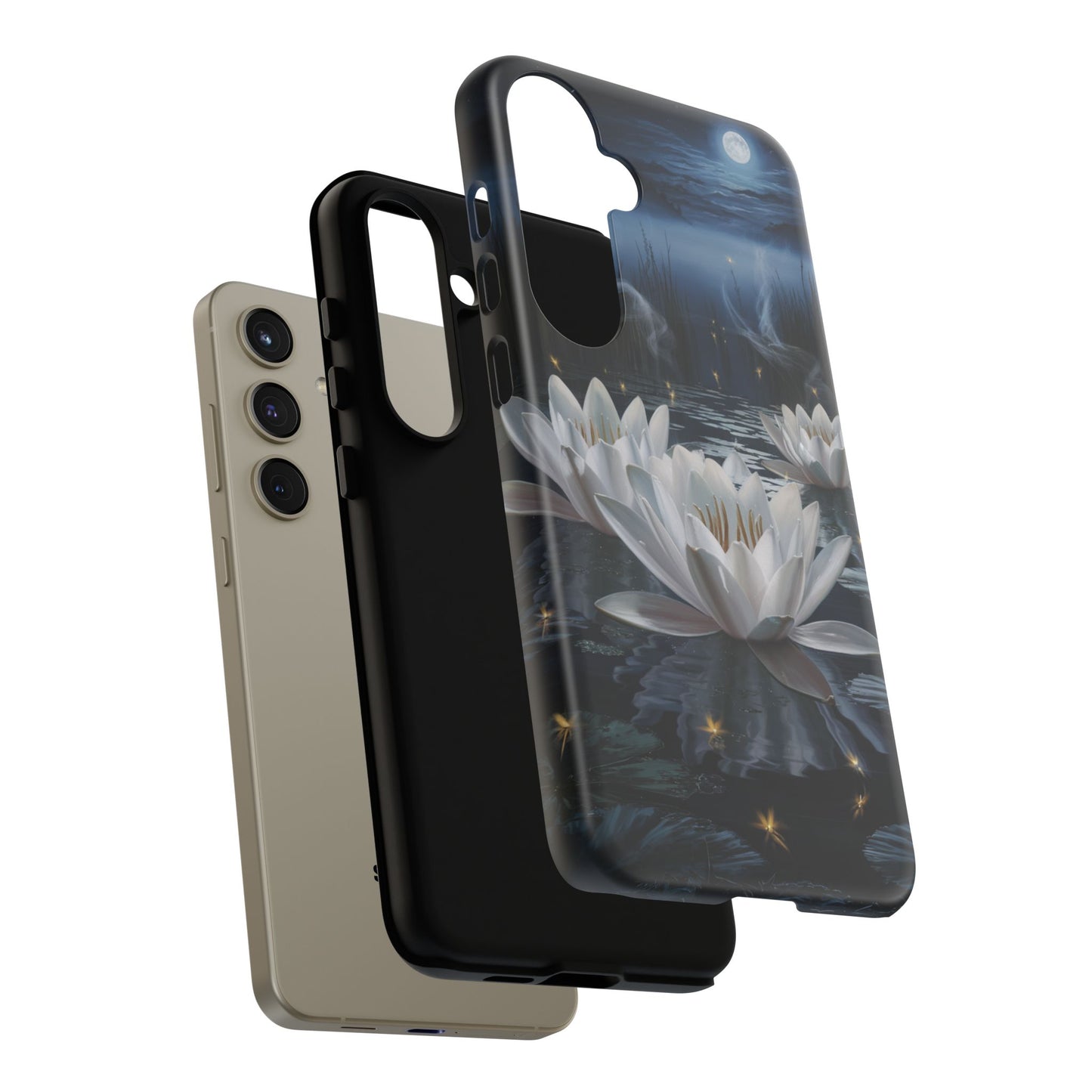 Samsung Galaxy Tough Case - Water Lillies Moonlit Sky Phone Cover