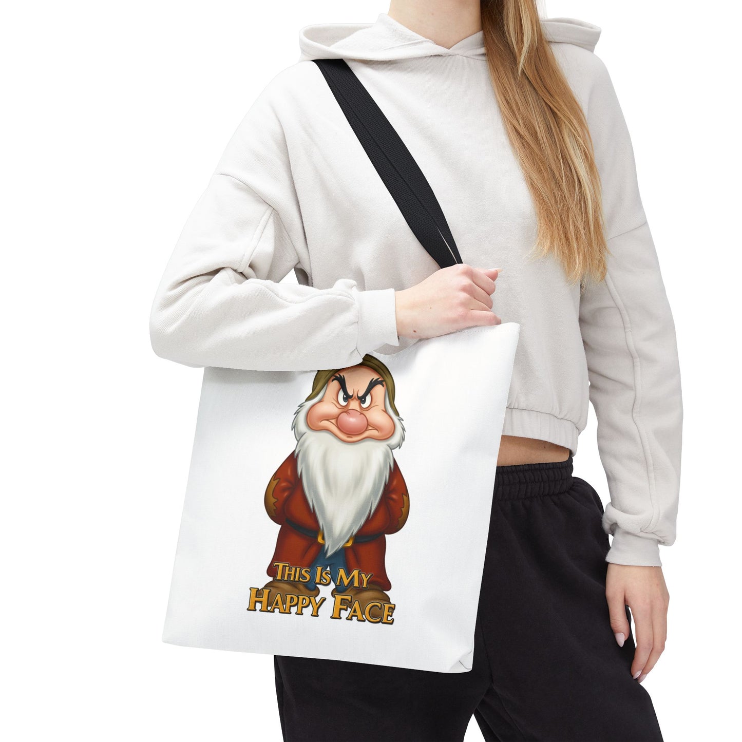 Grumpy Dwarf Tote Bag - "This Is My Happy Face"