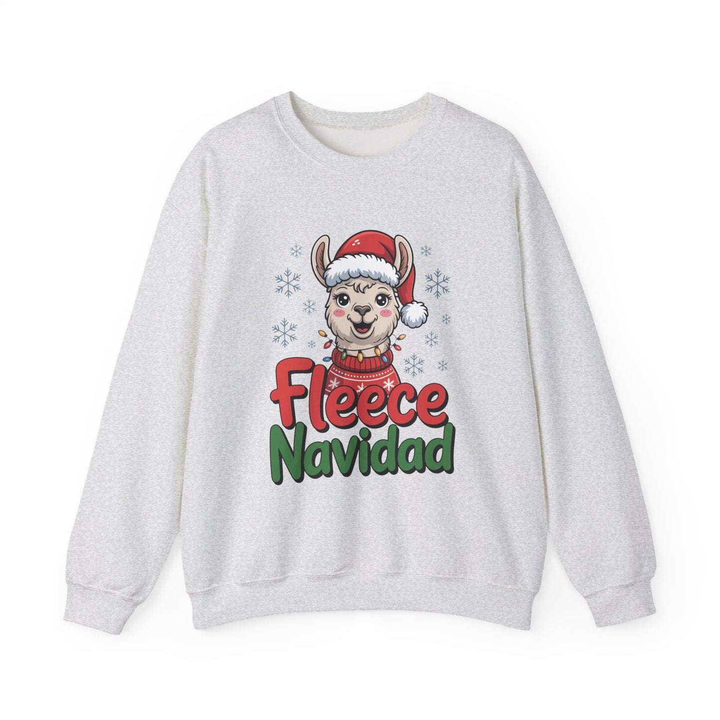 Fleece Navidad Christmas Sweatshirt, Funny Llama Holiday Sweater, Cozy Unisex Crewneck, Cute Christmas Pun Gift For Friends And Family