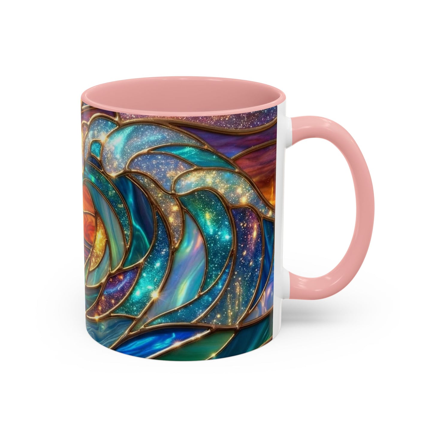 Stained Glass Wave Mug, Cosmic Ocean Coffee Cup, Celestial Sunrise Tea Mug, Surfer Beach Decor Gift, Starry Sea Art, Ocean Lover Cup