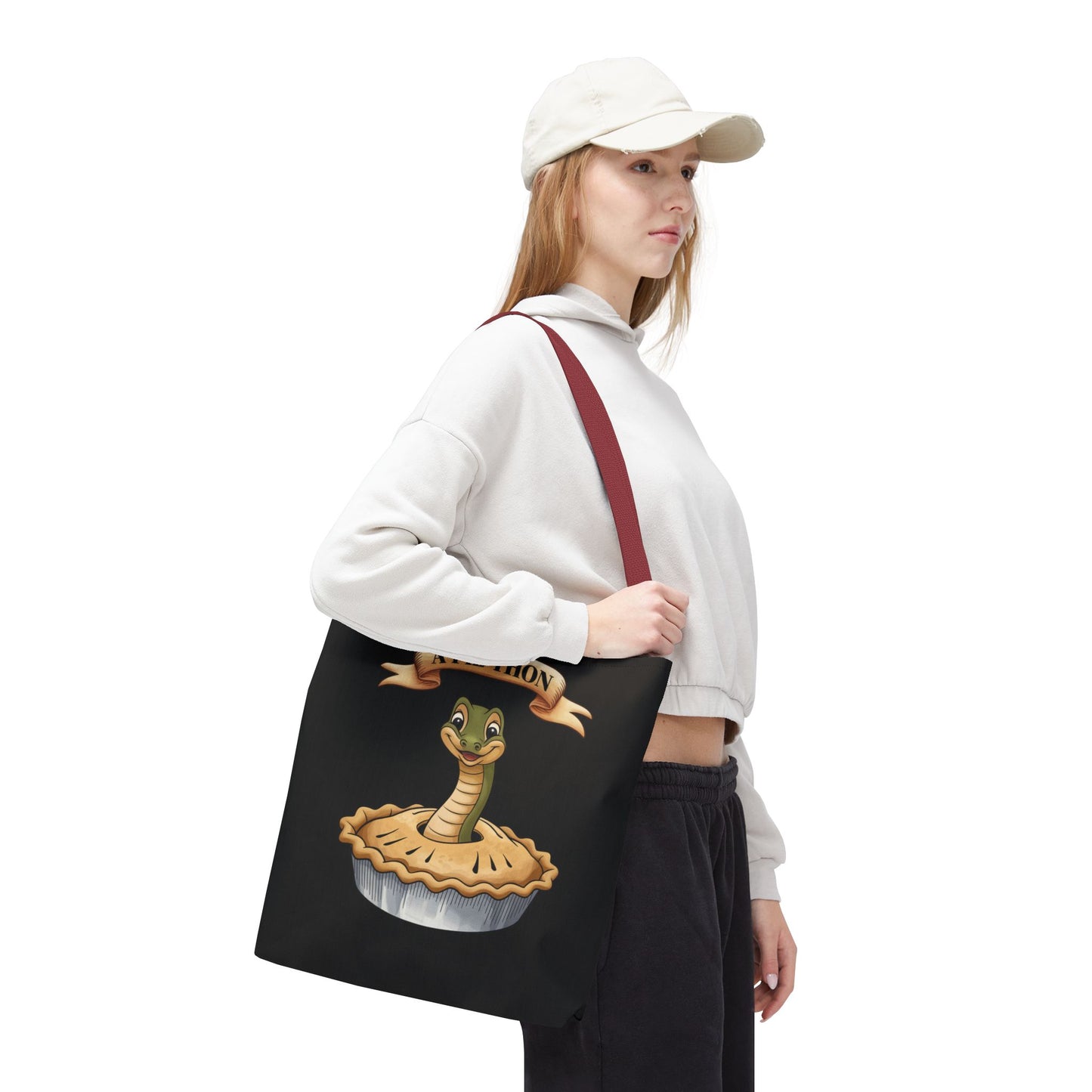 Funny Tote Bag with Snake Joke - Pie-Thon